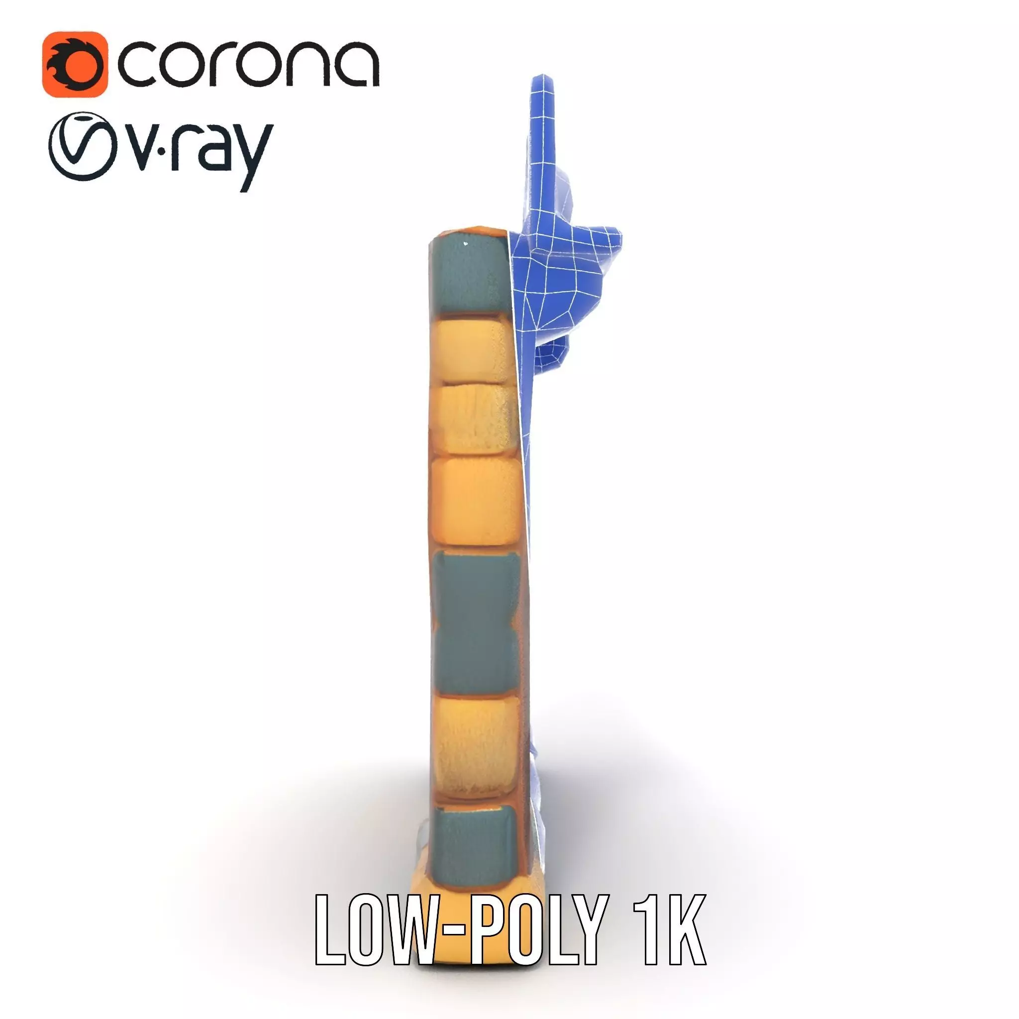 Rustic Stone Wall model pack Low-poly 3D model_30