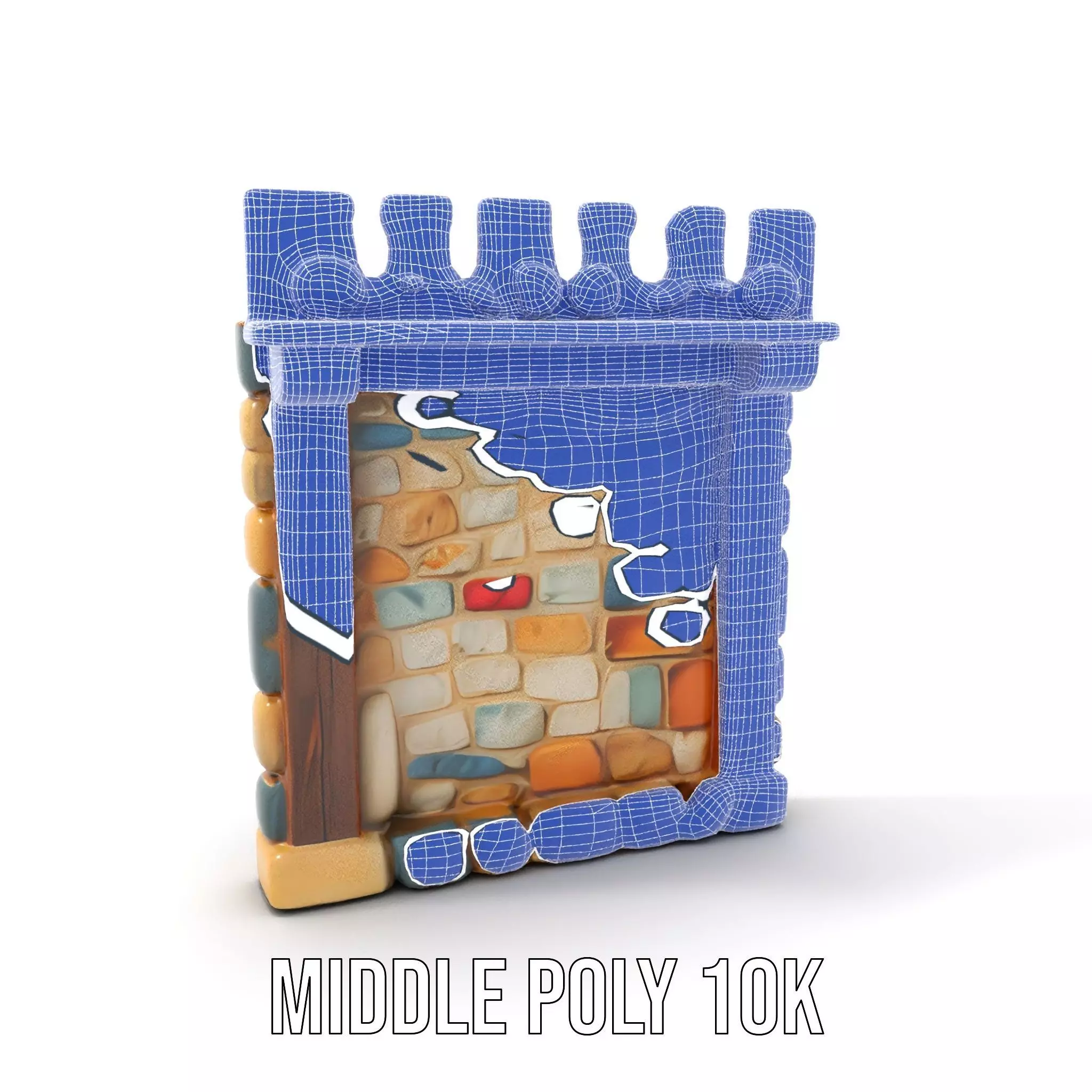 Rustic Stone Wall model pack Low-poly 3D model_24