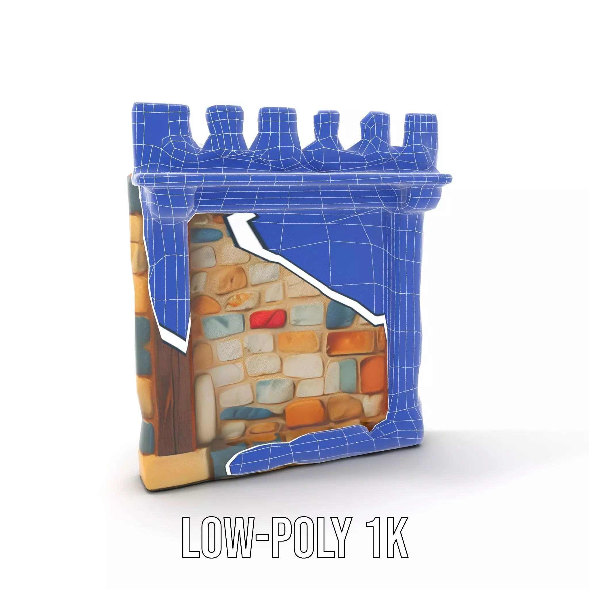 Rustic Stone Wall model pack Low-poly 3D model_20