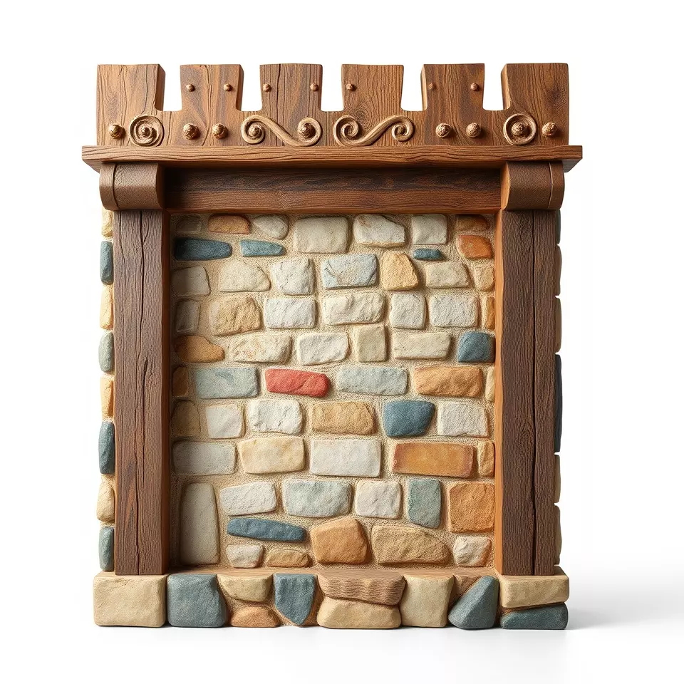 Rustic Stone Wall model pack Low-poly 3D model_2