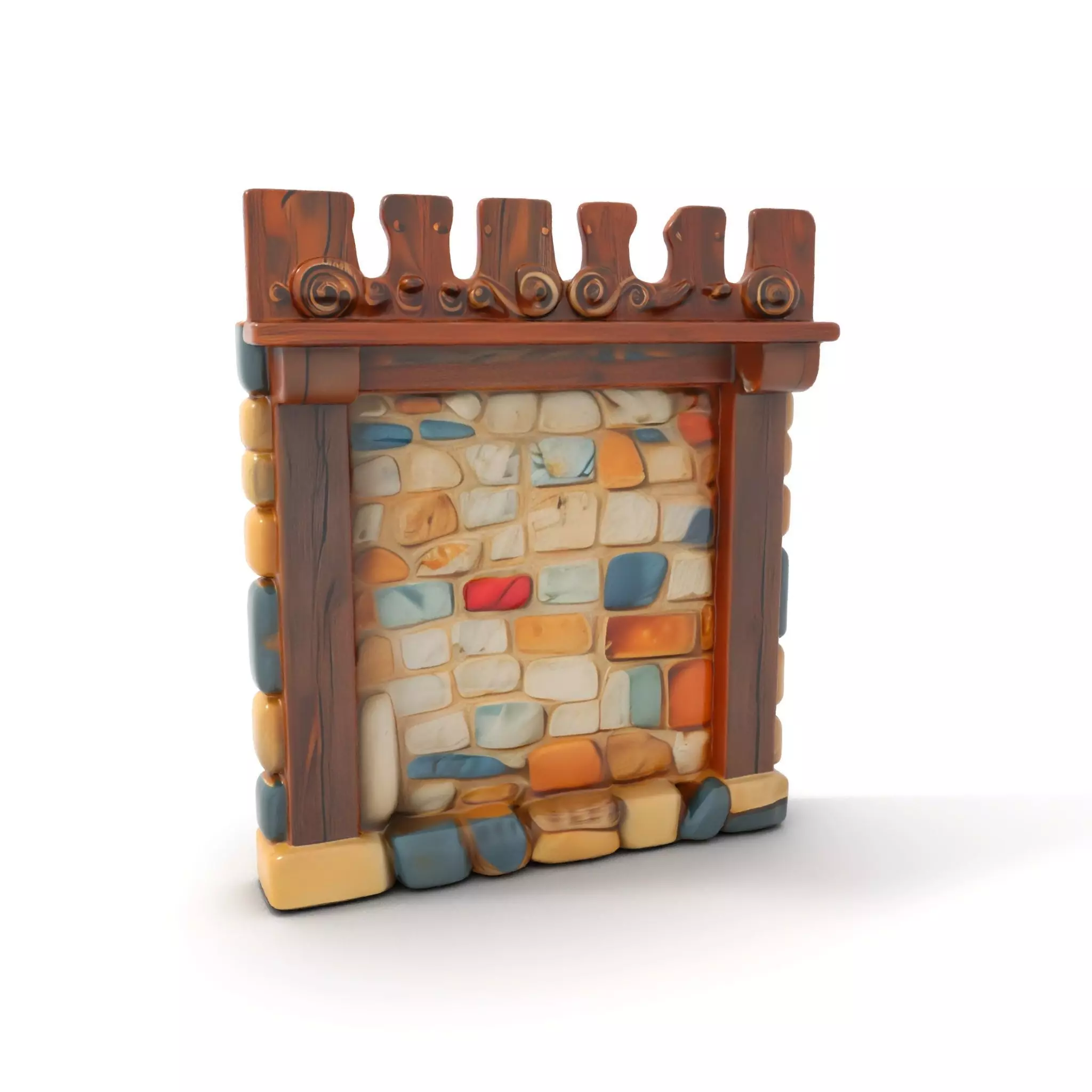 Rustic Stone Wall model pack Low-poly 3D model_0