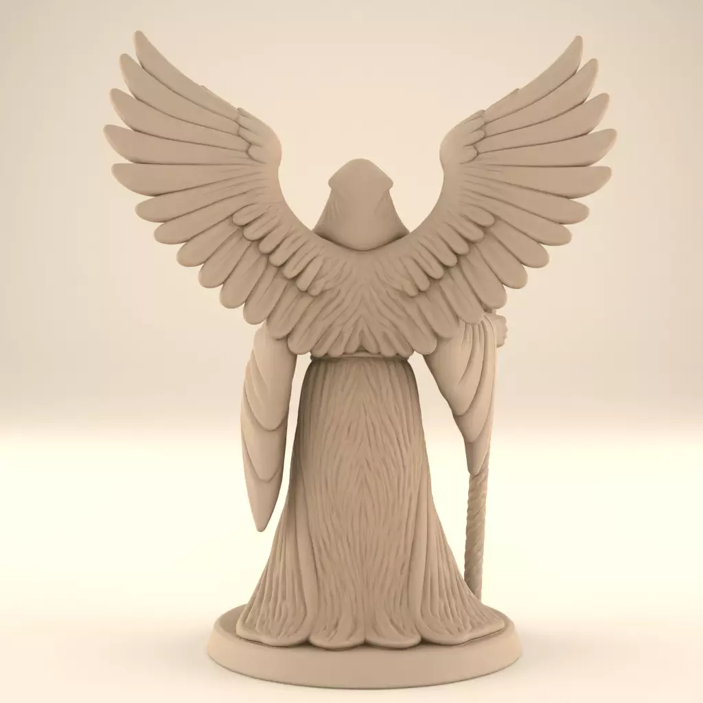 Winged Hooded Archmage STL Fantasy 3D Print File 3D print model_2
