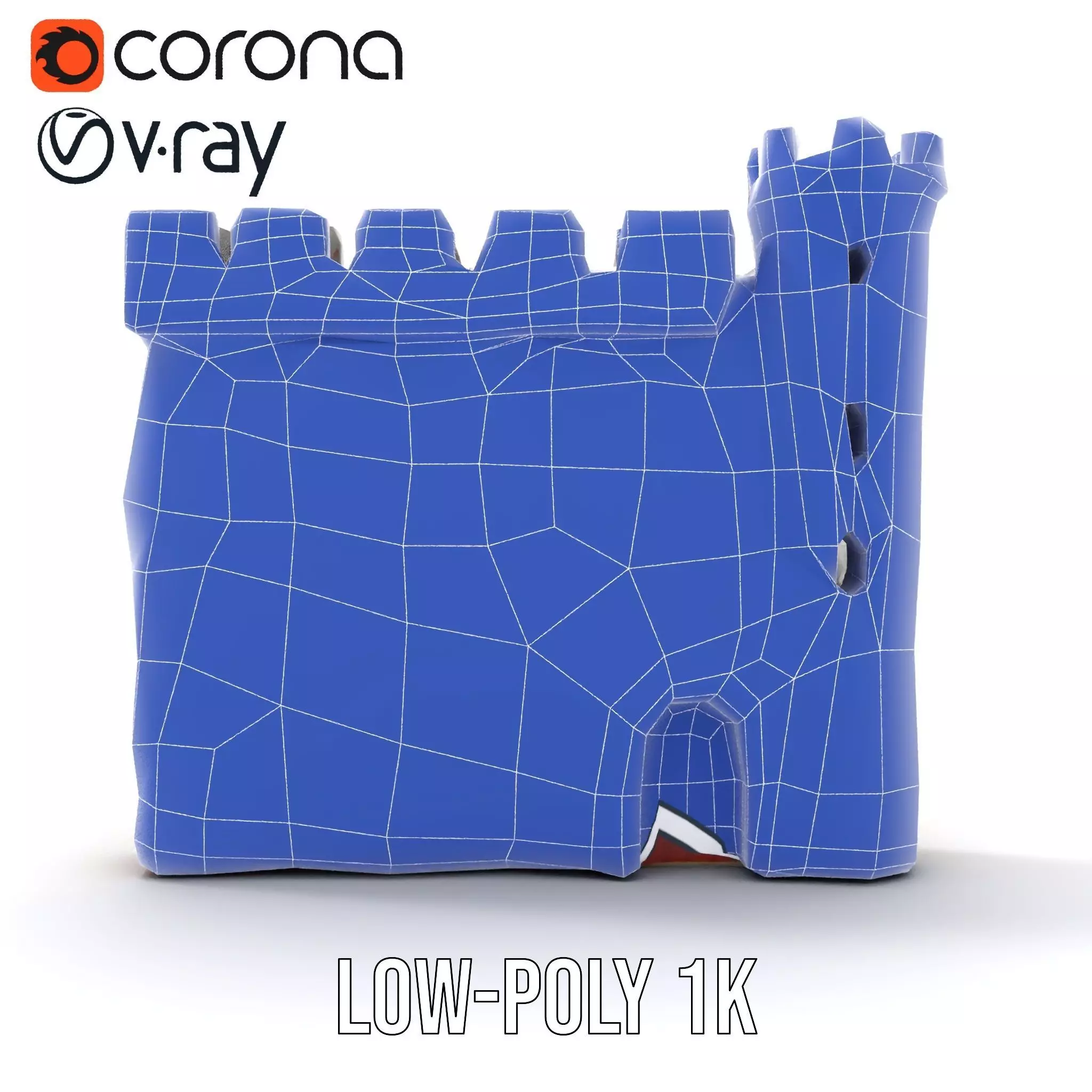 Colorful Castle Wall model pack Low-poly 3D model_14