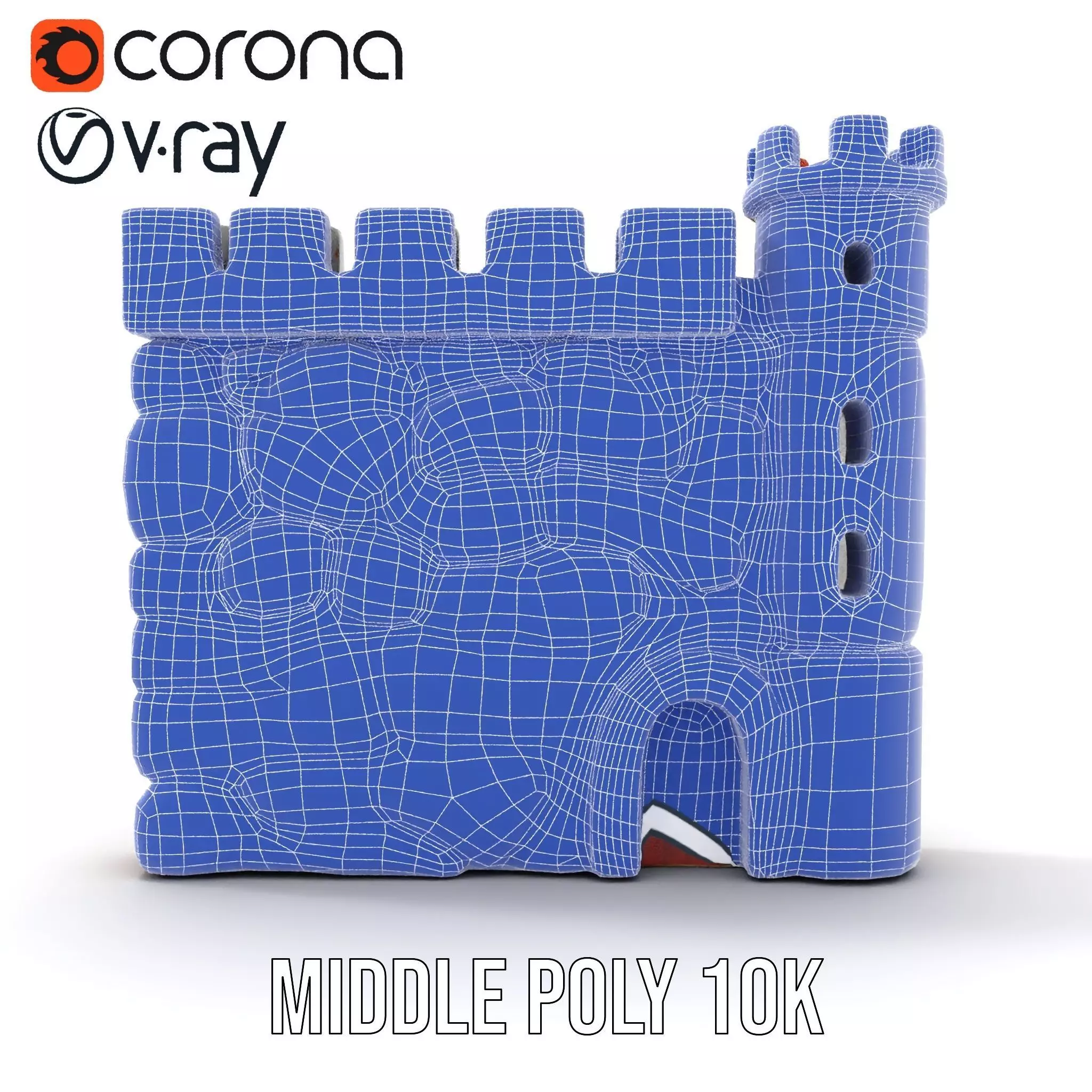 Colorful Castle Wall model pack Low-poly 3D model_26