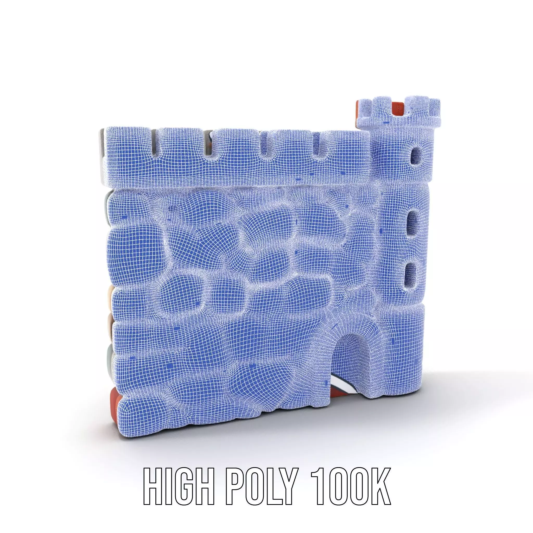 Colorful Castle Wall model pack Low-poly 3D model_4
