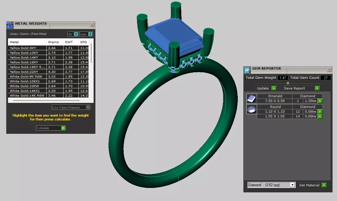 radiant under halo solitare ring 3D print model_5