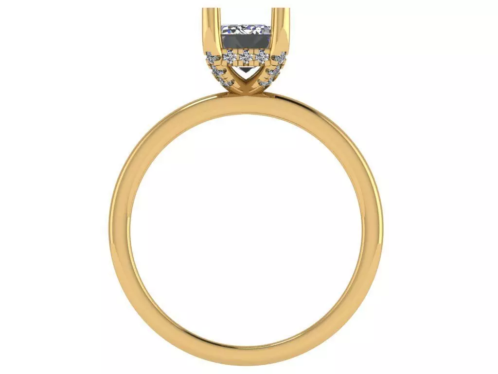 radiant under halo solitare ring 3D print model_1