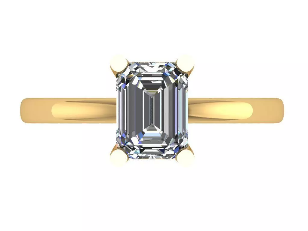 radiant under halo solitare ring 3D print model_2