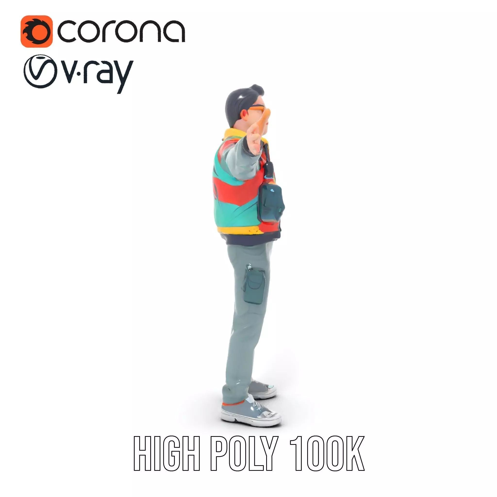 Stylish Adventurer model pack Low-poly 3D model_23