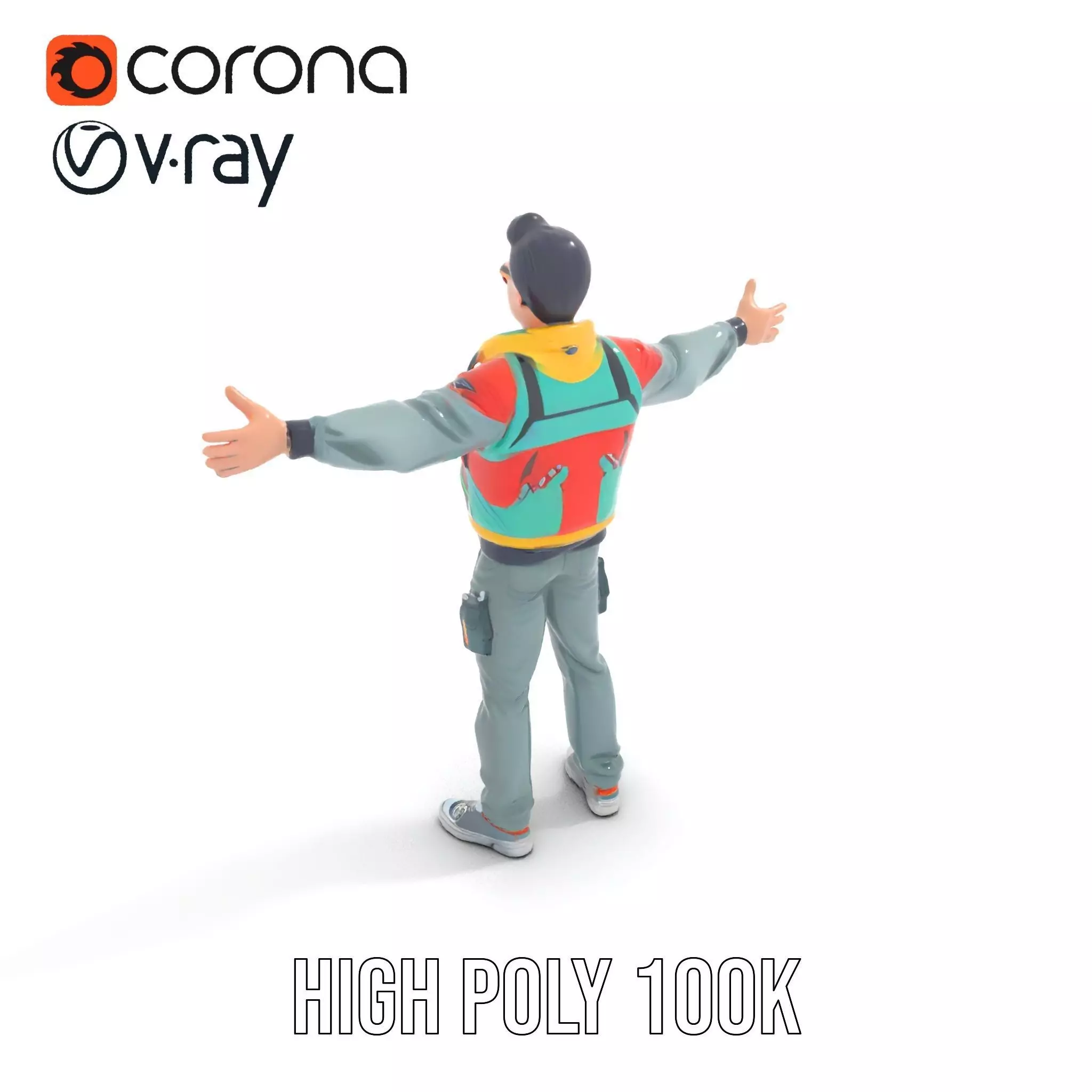 Stylish Adventurer model pack Low-poly 3D model_17