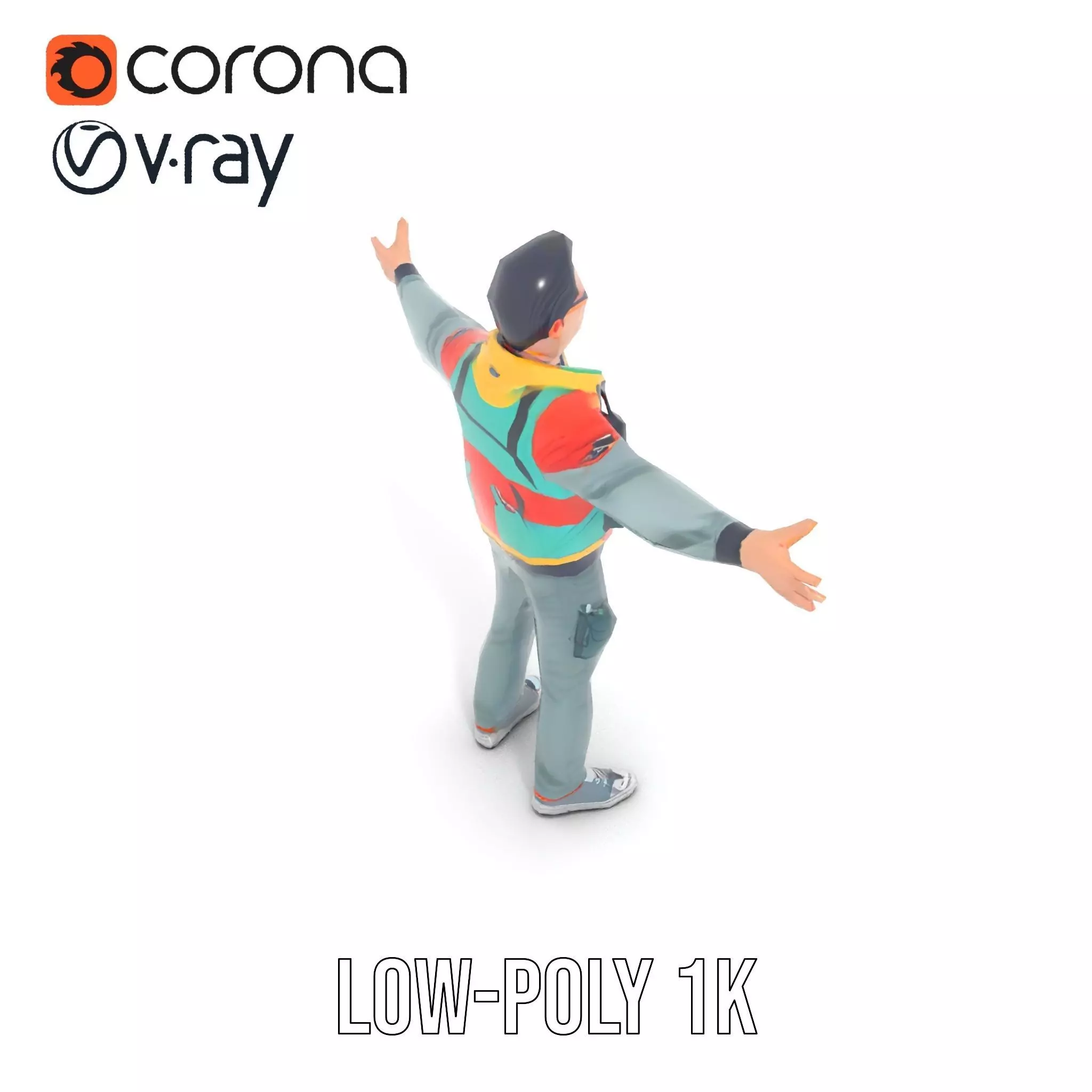 Stylish Adventurer model pack Low-poly 3D model_8