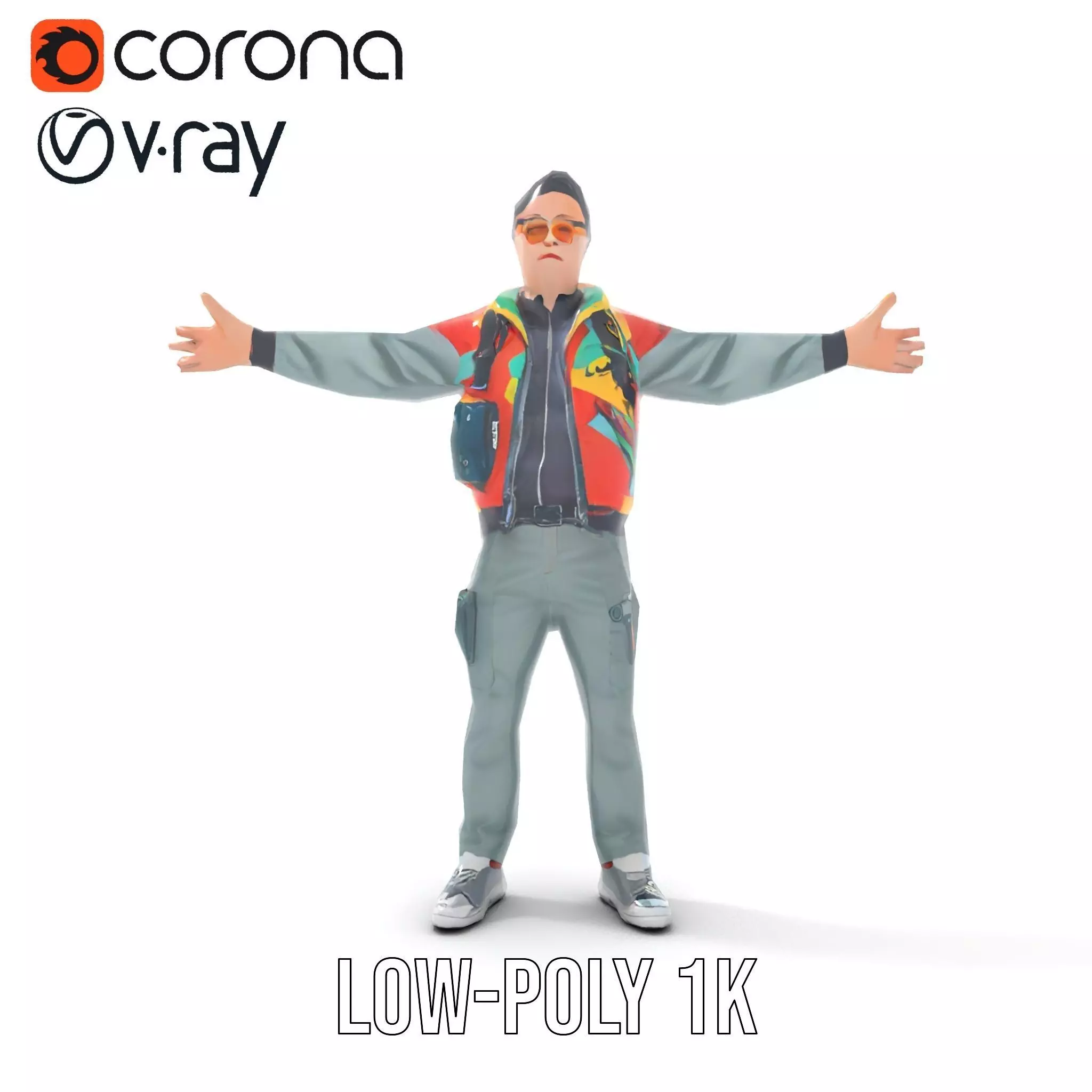 Stylish Adventurer model pack Low-poly 3D model_11