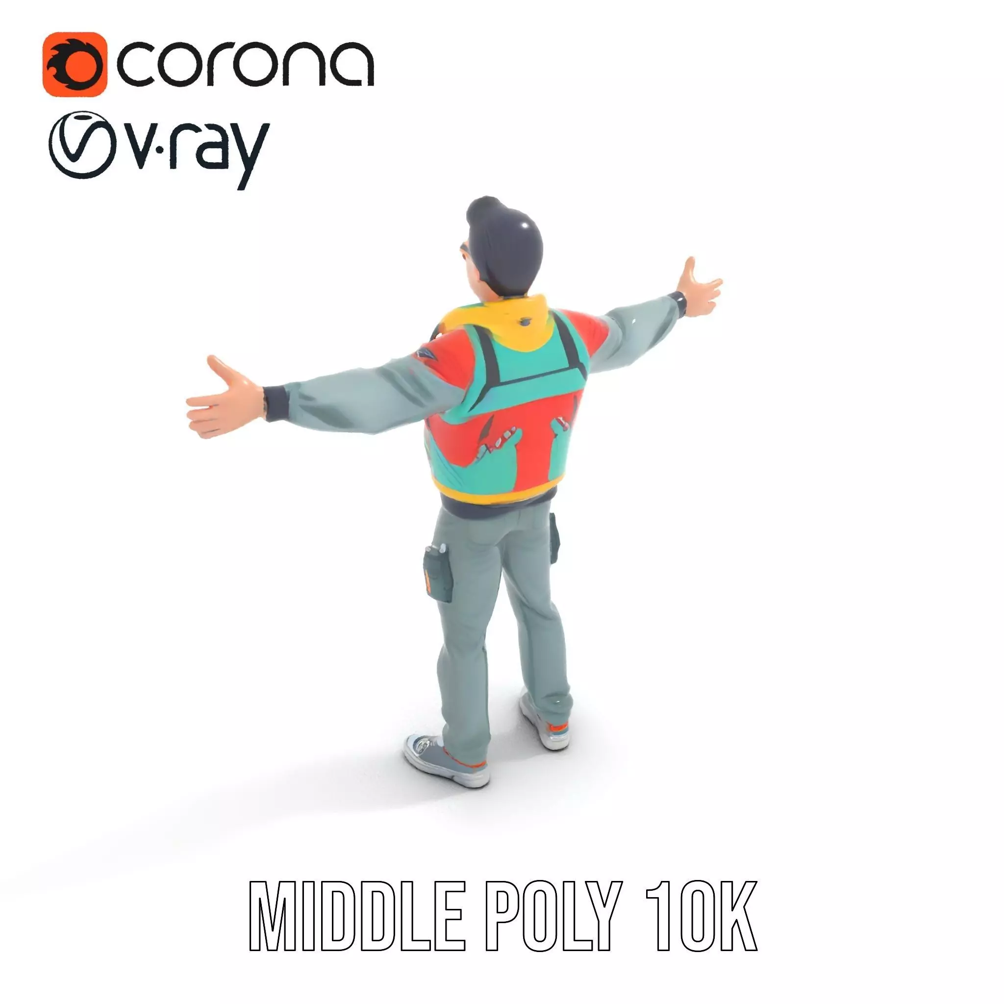 Stylish Adventurer model pack Low-poly 3D model_5