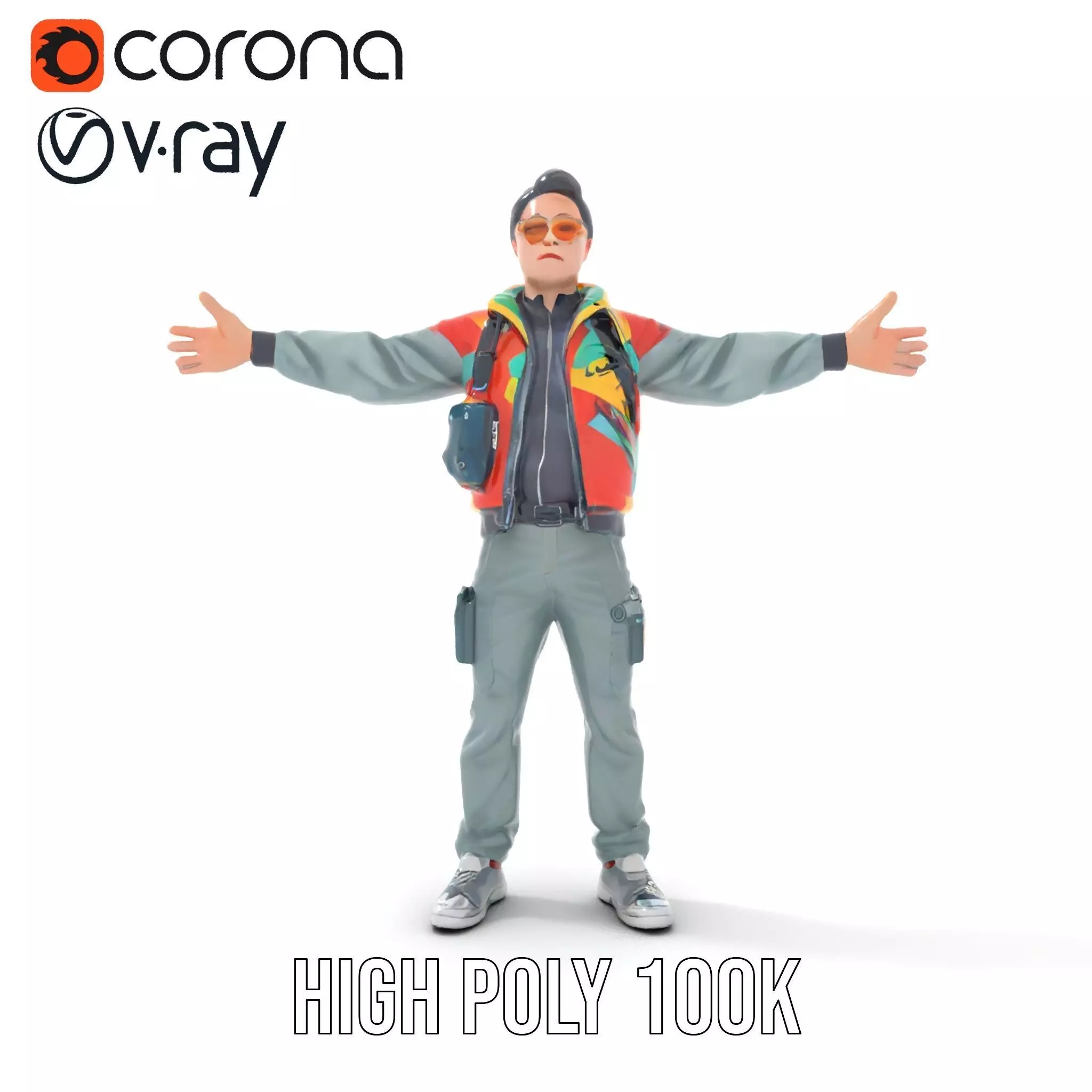 Stylish Adventurer model pack Low-poly 3D model_9