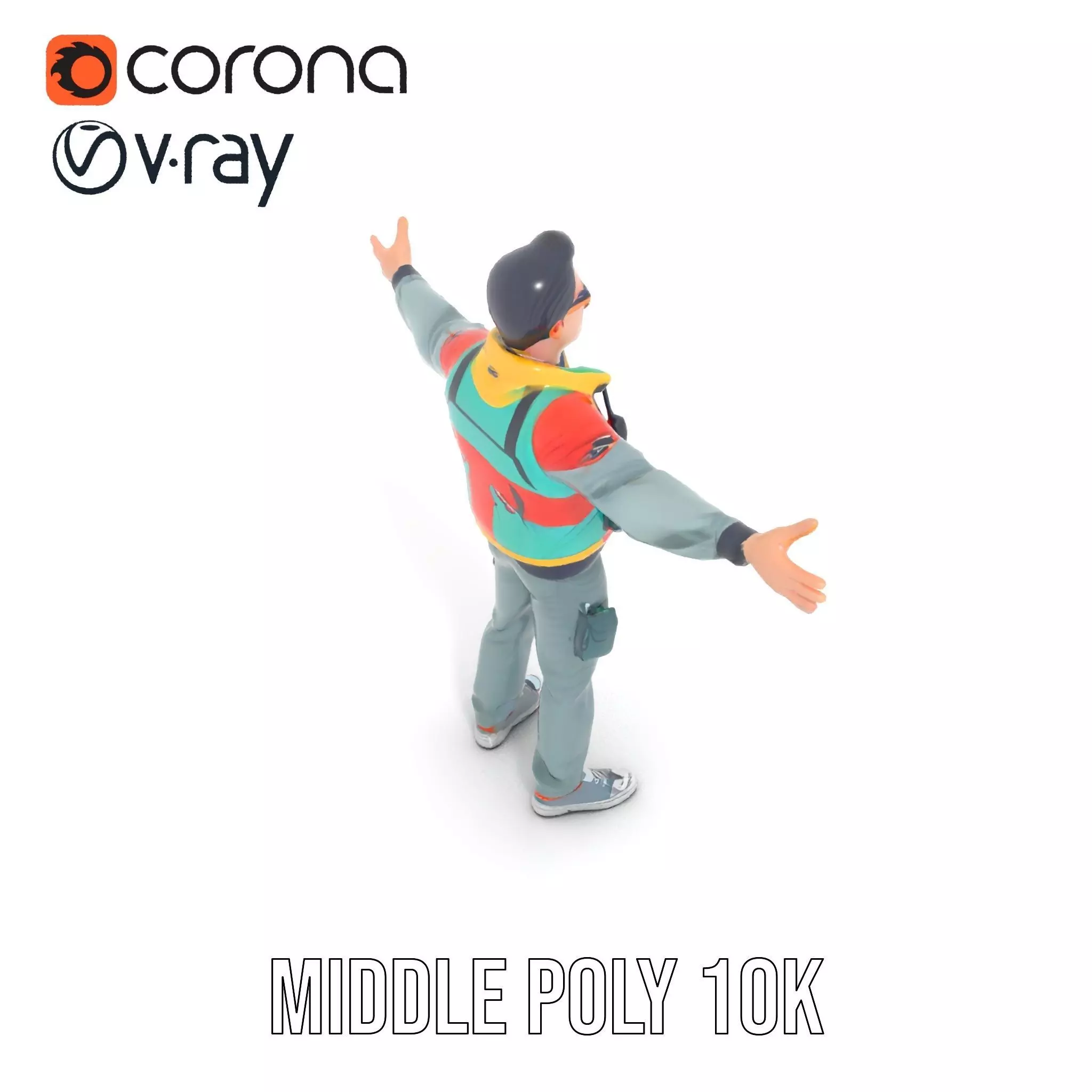 Stylish Adventurer model pack Low-poly 3D model_10