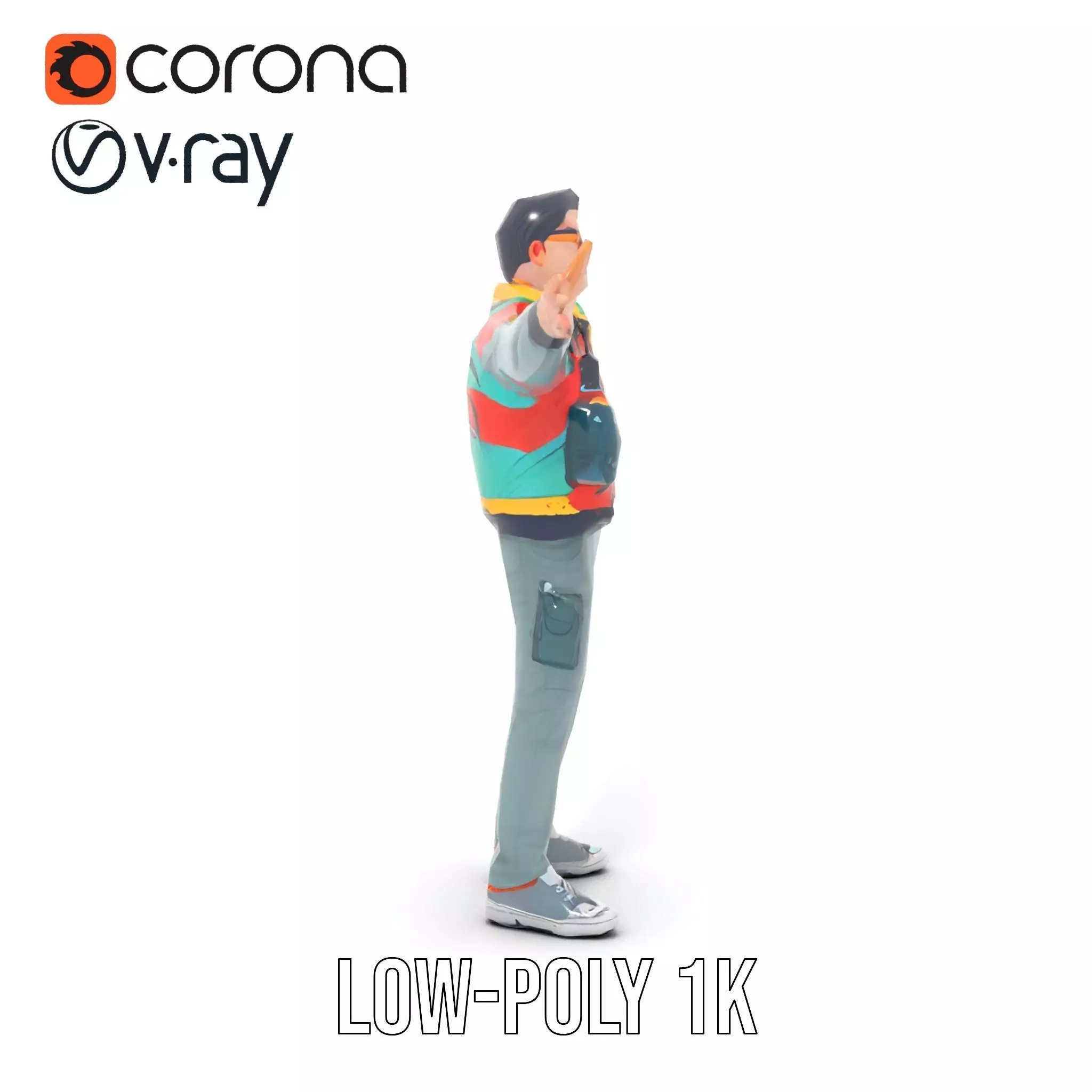 Stylish Adventurer model pack Low-poly 3D model_19