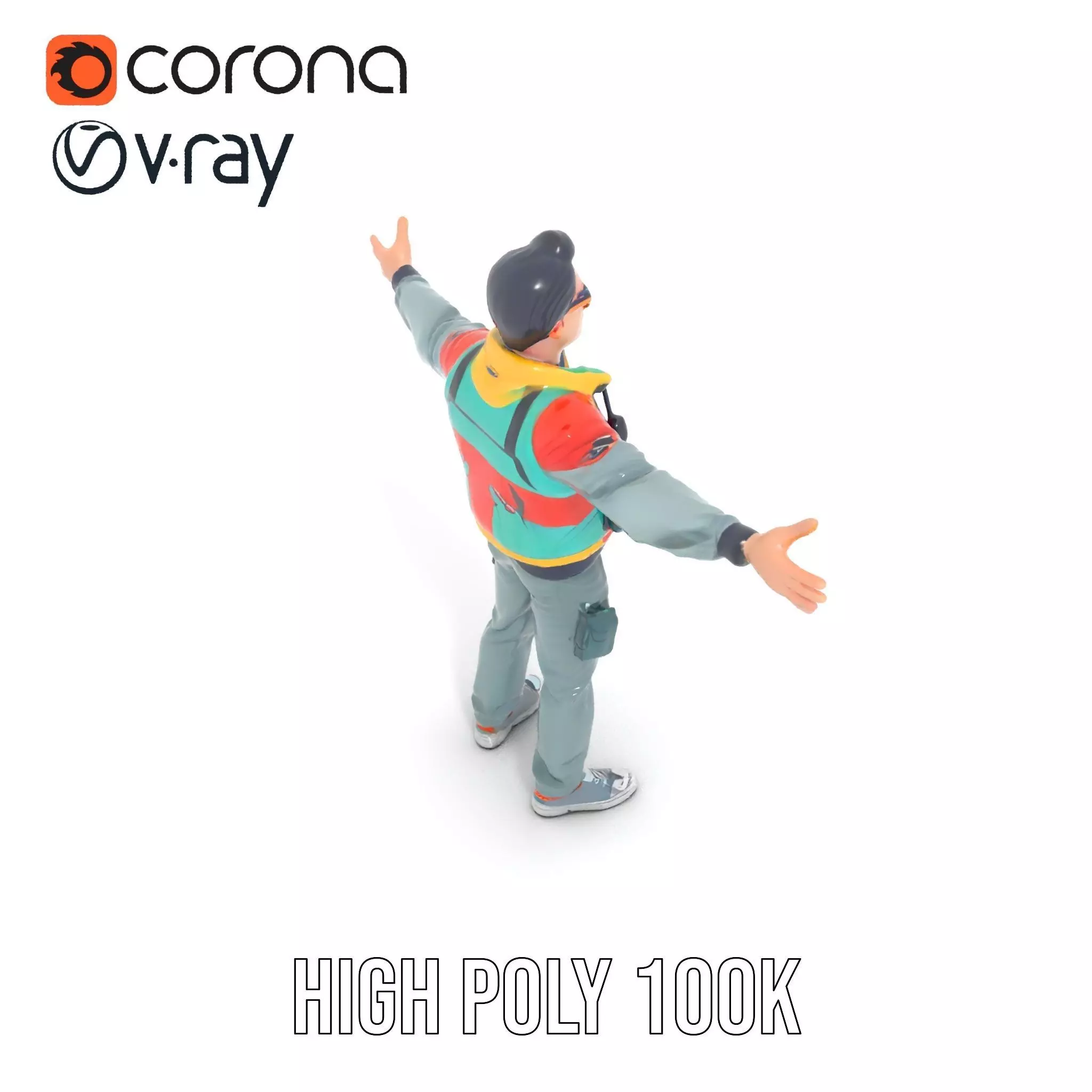 Stylish Adventurer model pack Low-poly 3D model_14