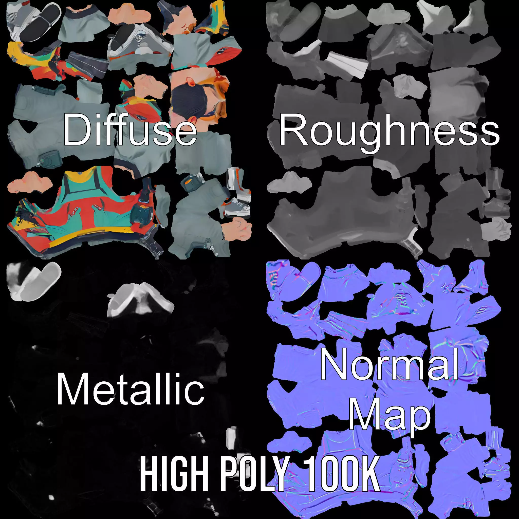 Stylish Adventurer model pack Low-poly 3D model_3