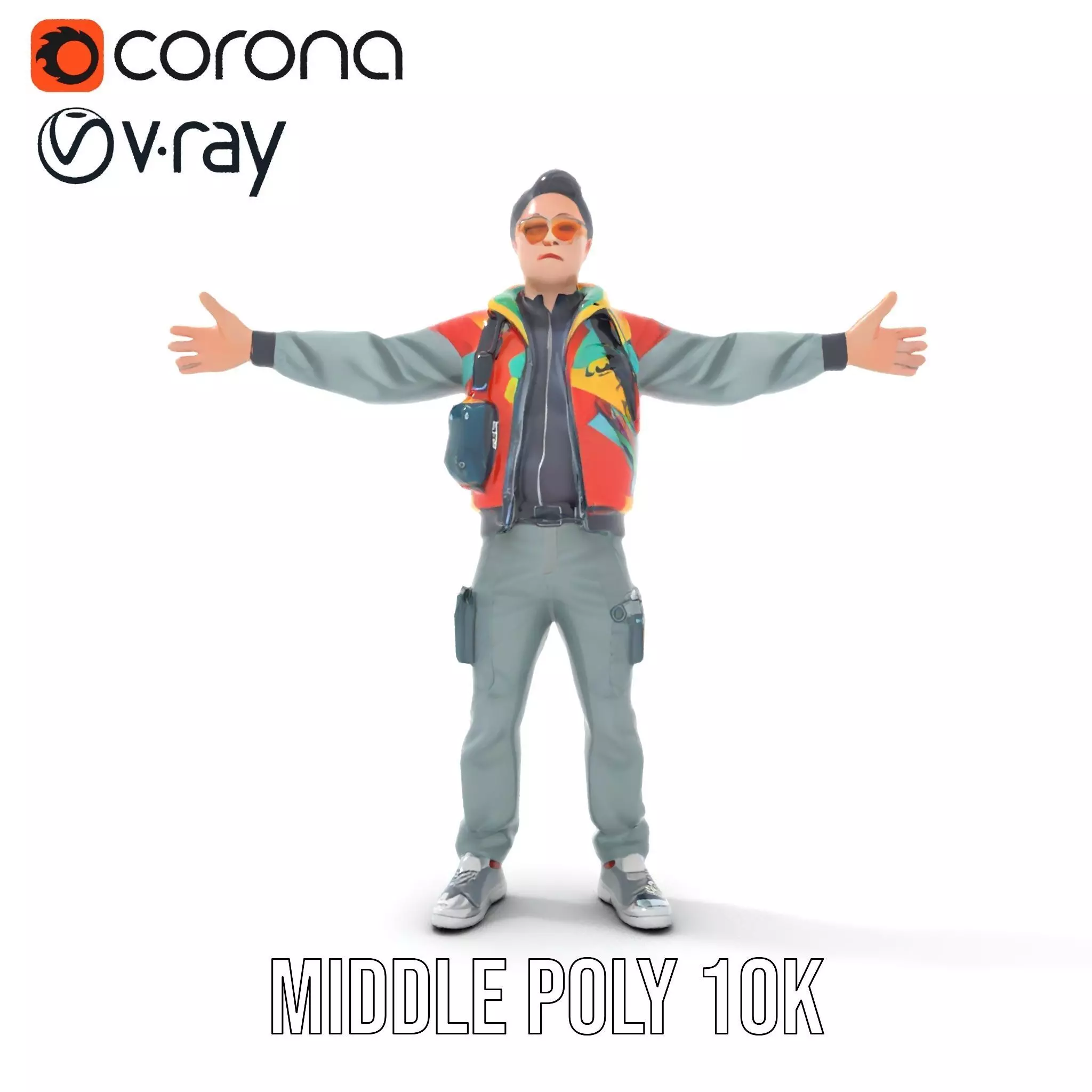 Stylish Adventurer model pack Low-poly 3D model_12