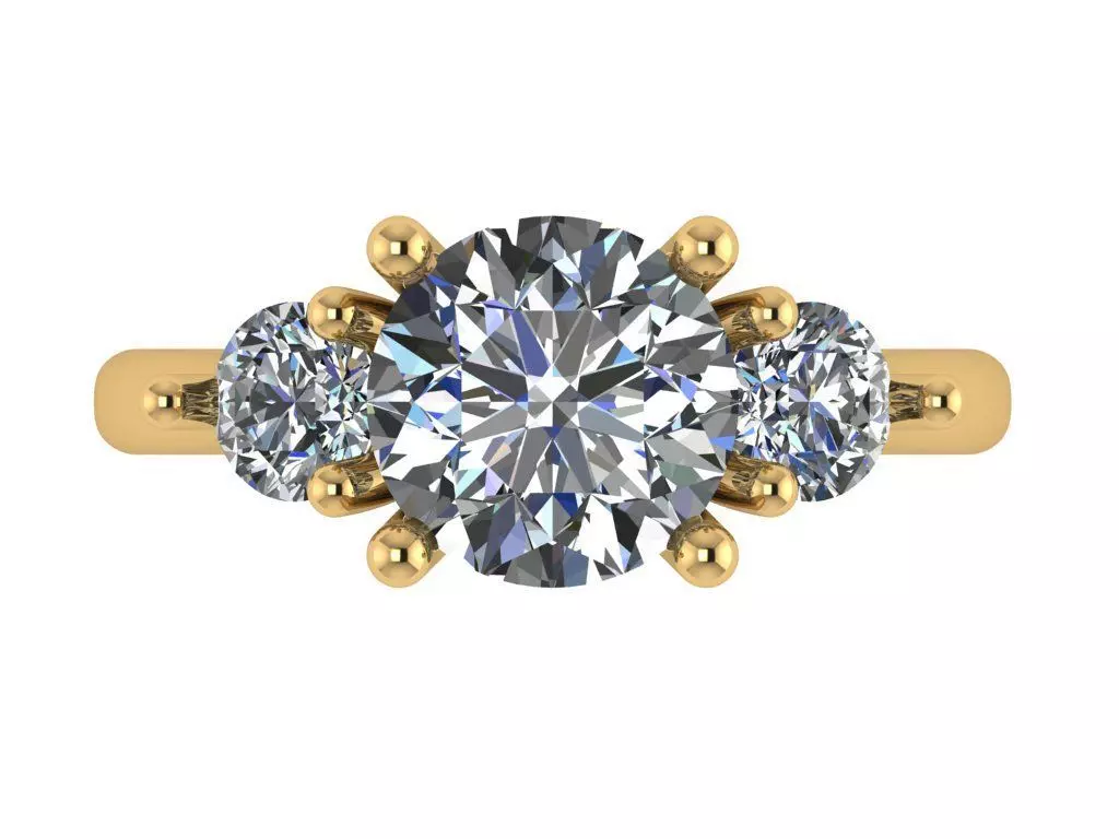 trinity ring with cathedral shank 3D print model_2