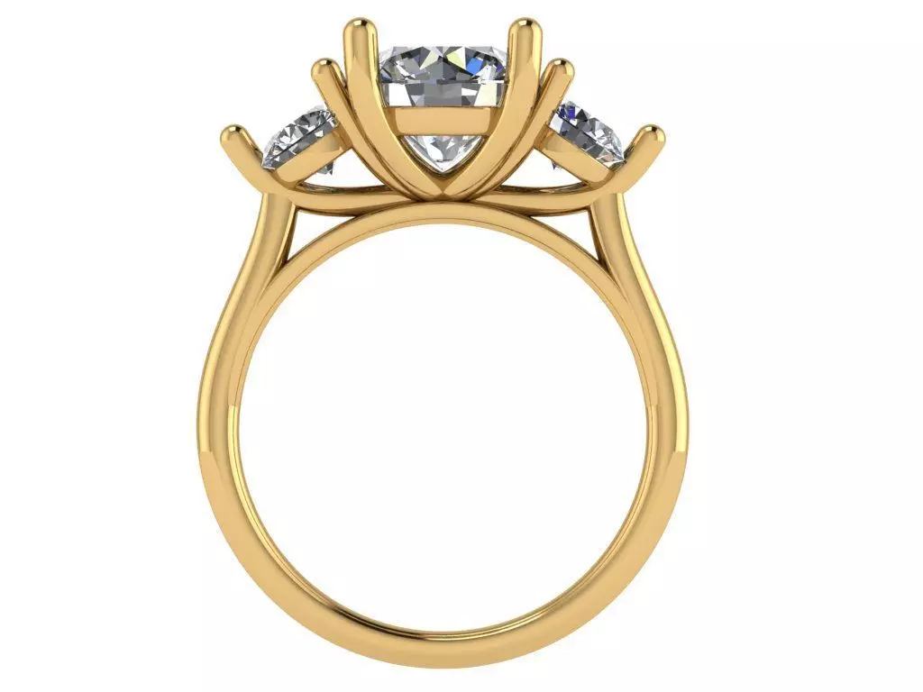 trinity ring with cathedral shank 3D print model_1