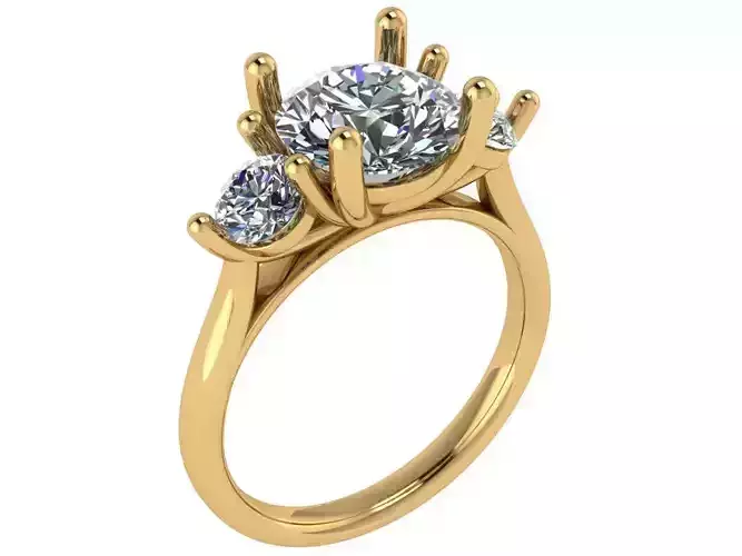 trinity ring with cathedral shank 