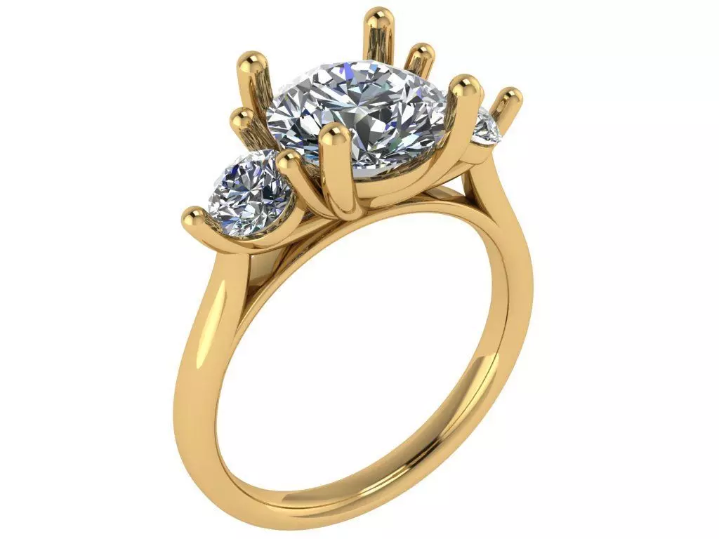 trinity ring with cathedral shank 3D print model_0