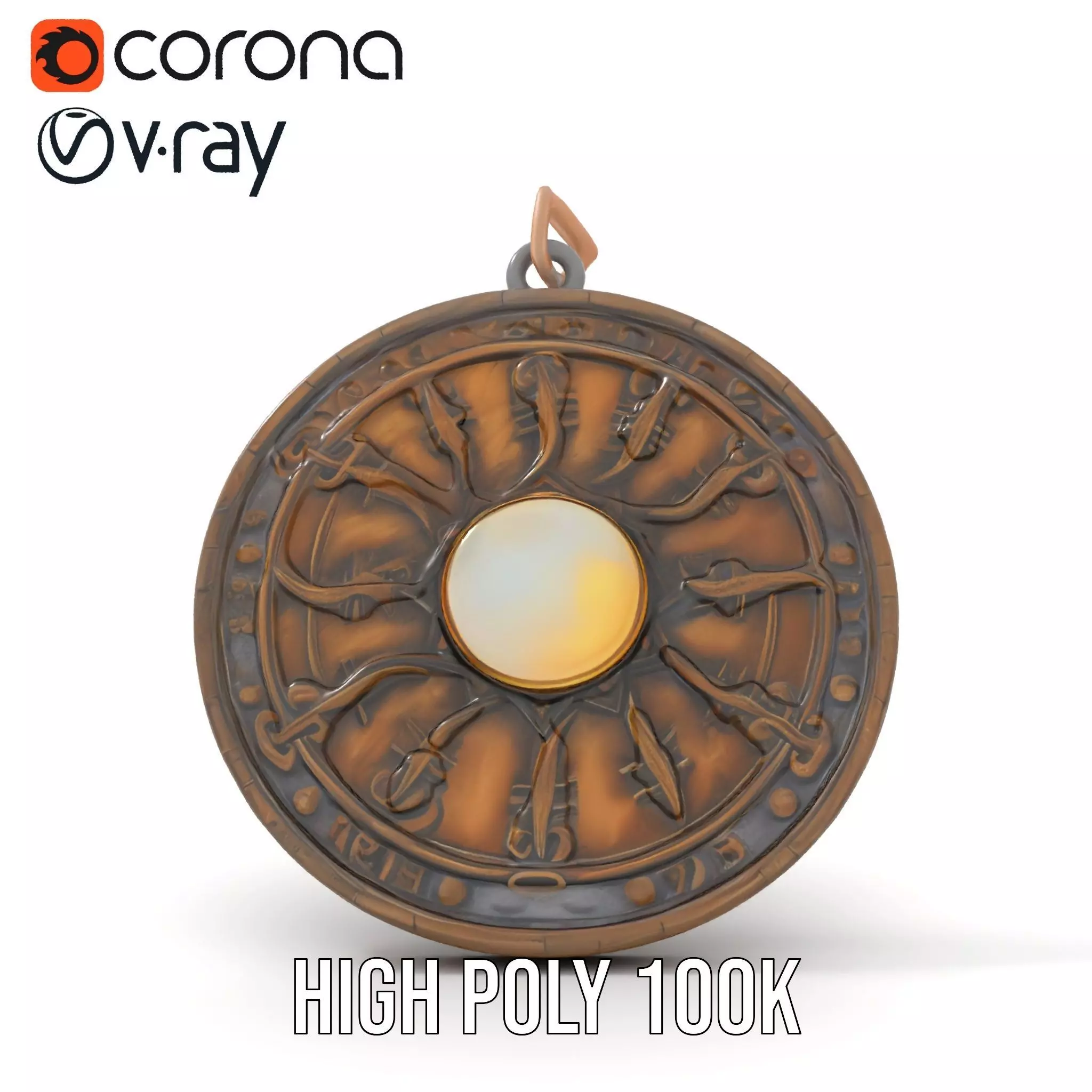 Mystic Bronze Amulet model pack Low-poly 3D model_21