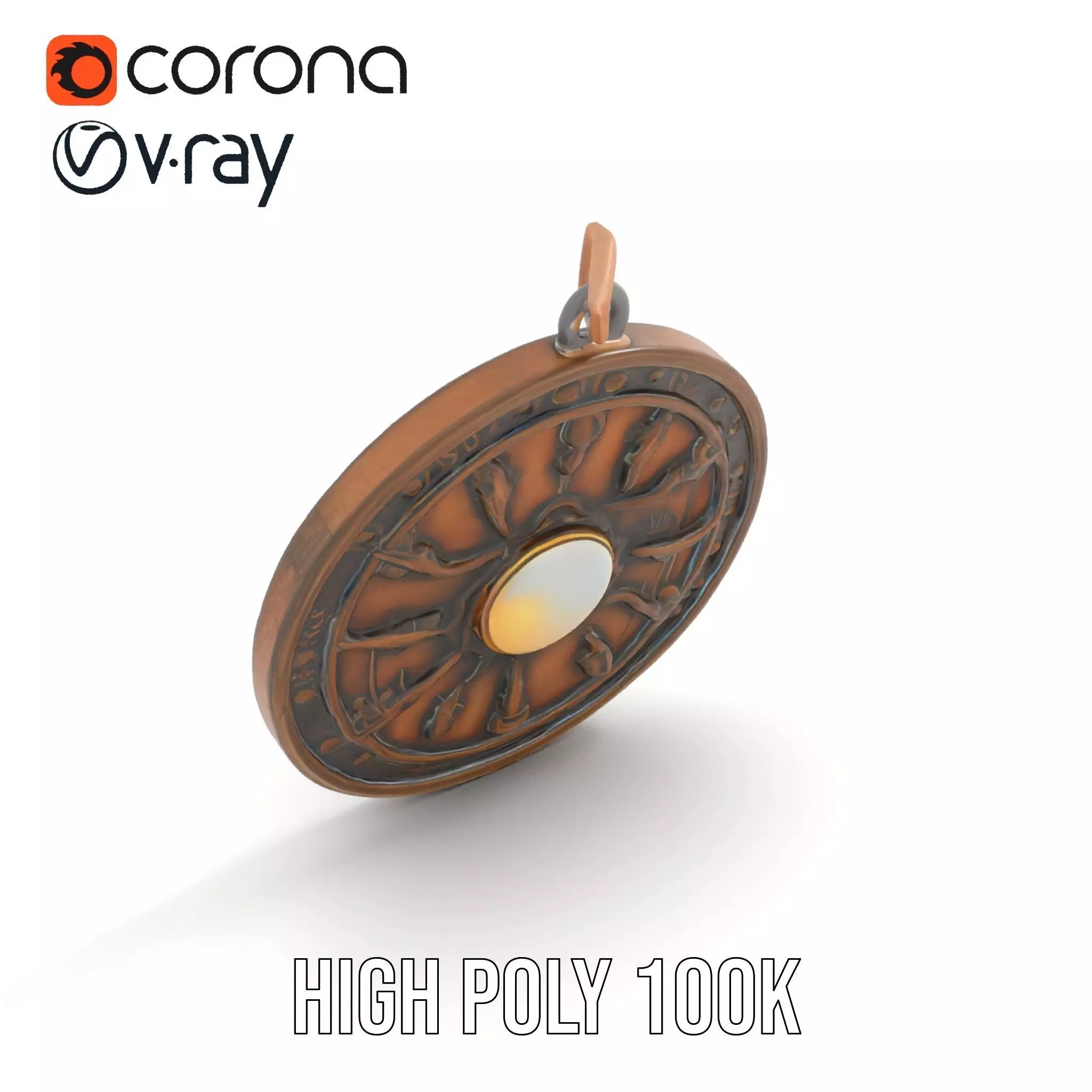 Mystic Bronze Amulet model pack Low-poly 3D model_18