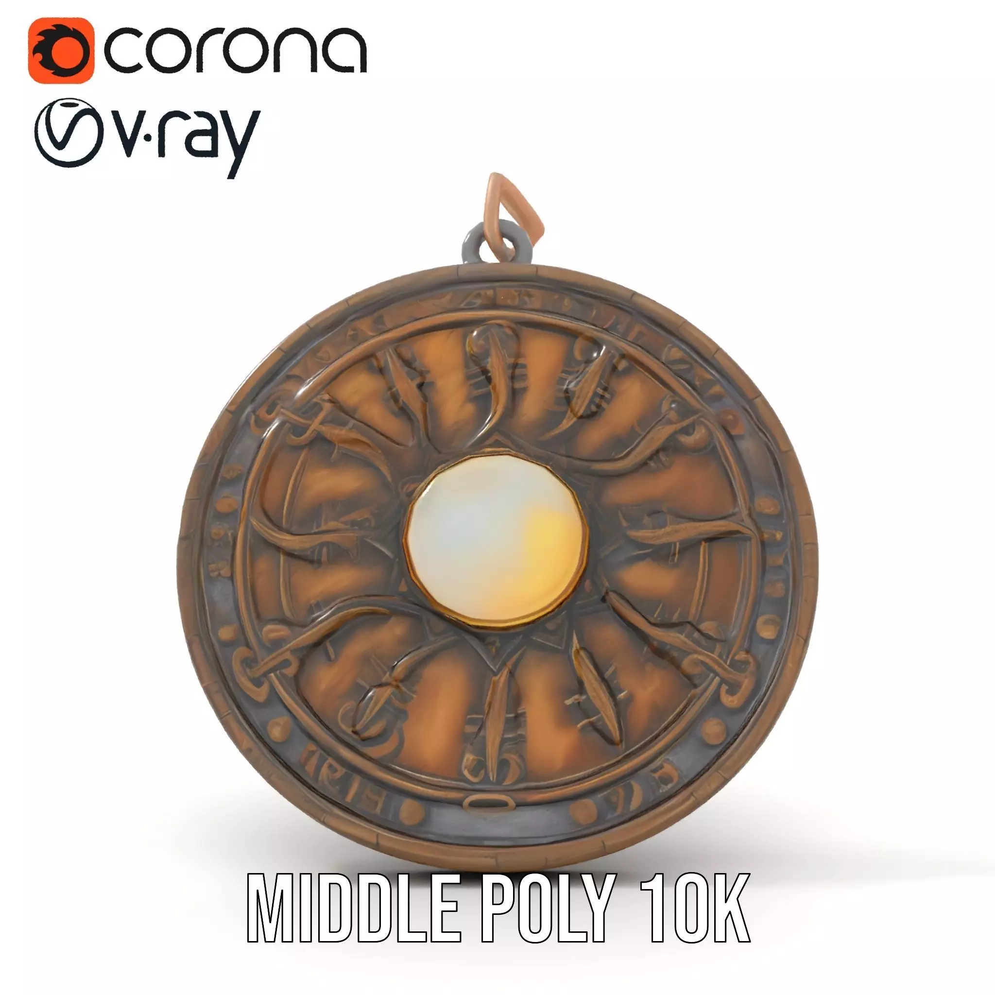 Mystic Bronze Amulet model pack Low-poly 3D model_16