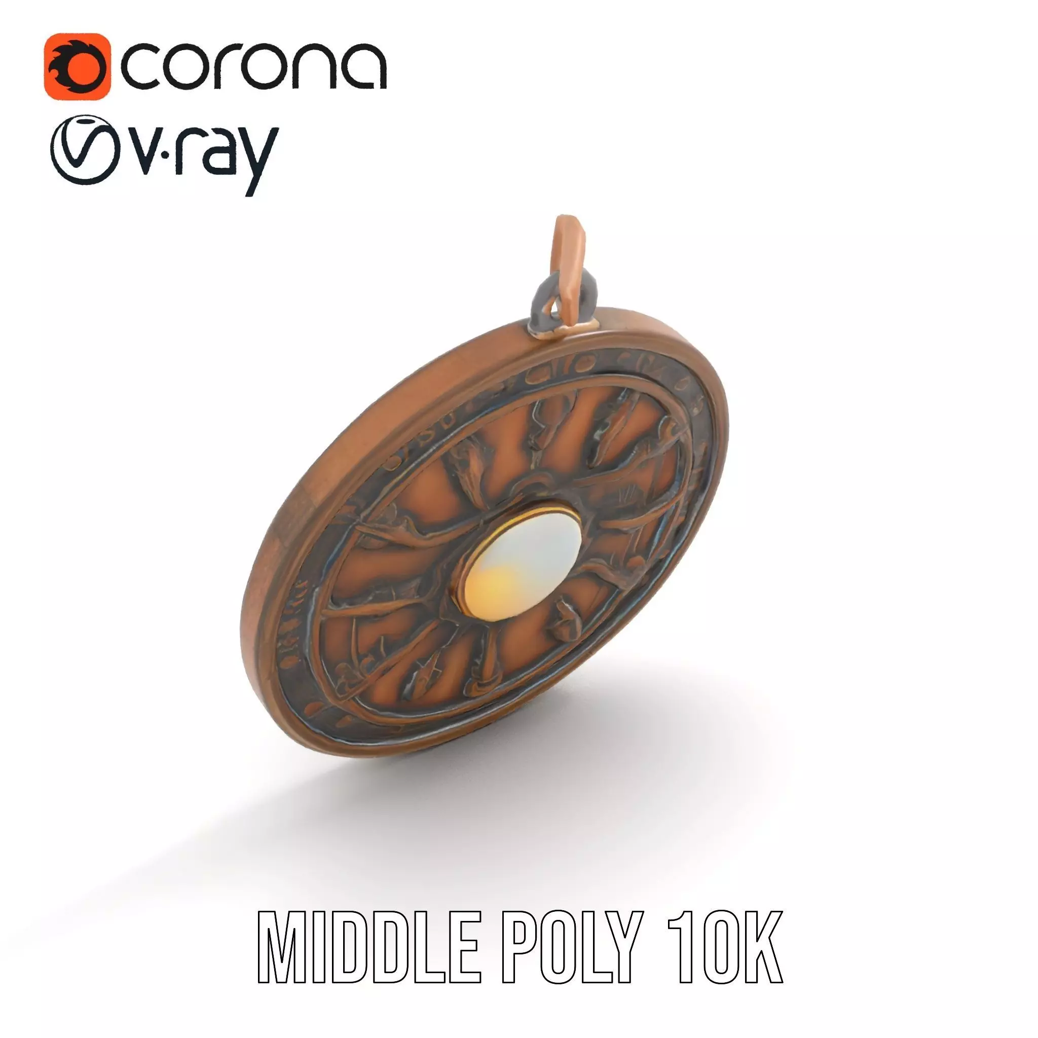 Mystic Bronze Amulet model pack Low-poly 3D model_13