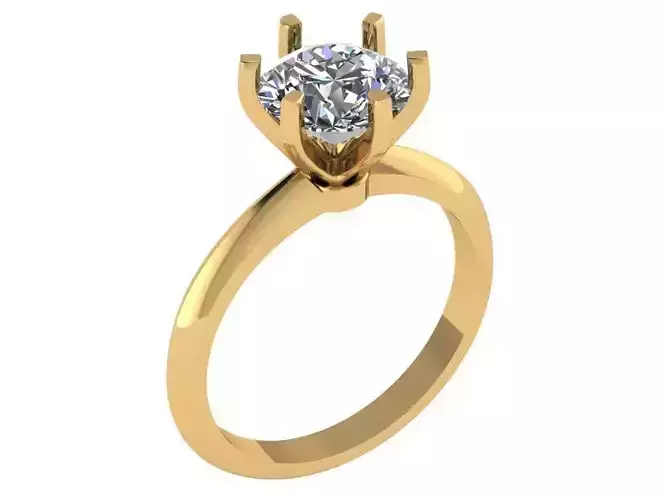 six claw tiffany style solitare ring 