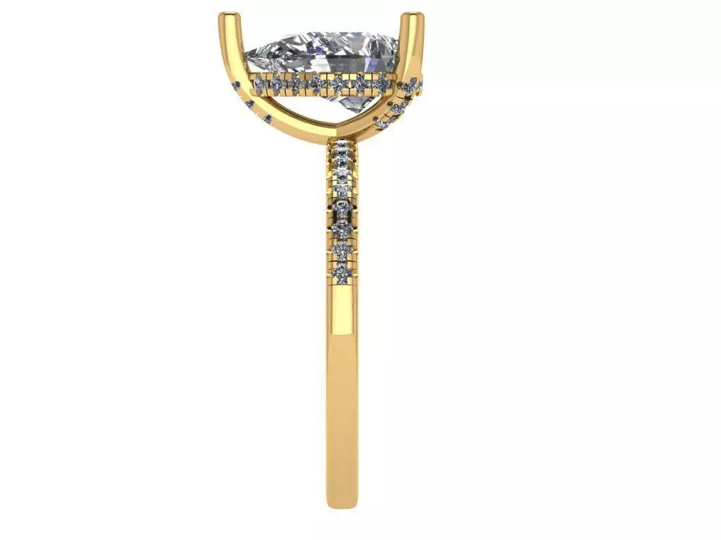 pear shape solitare ring  3D print model_3