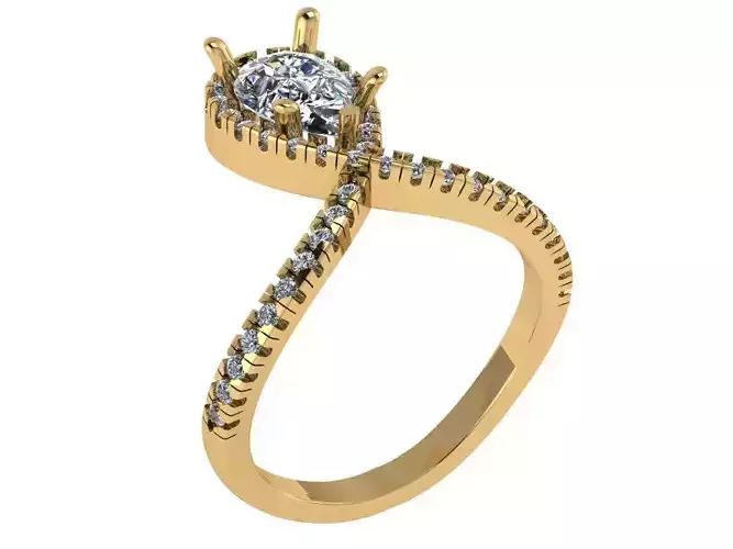 pointy solitare pear shape halo model