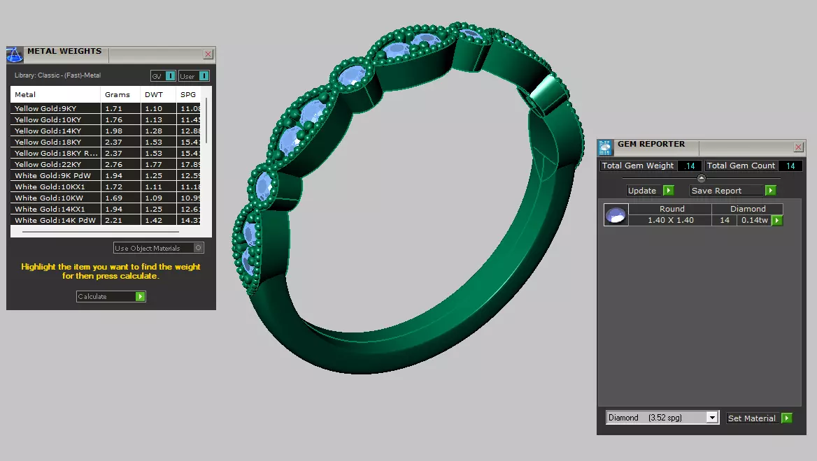 marquise round matching wedding band 3D print model_5