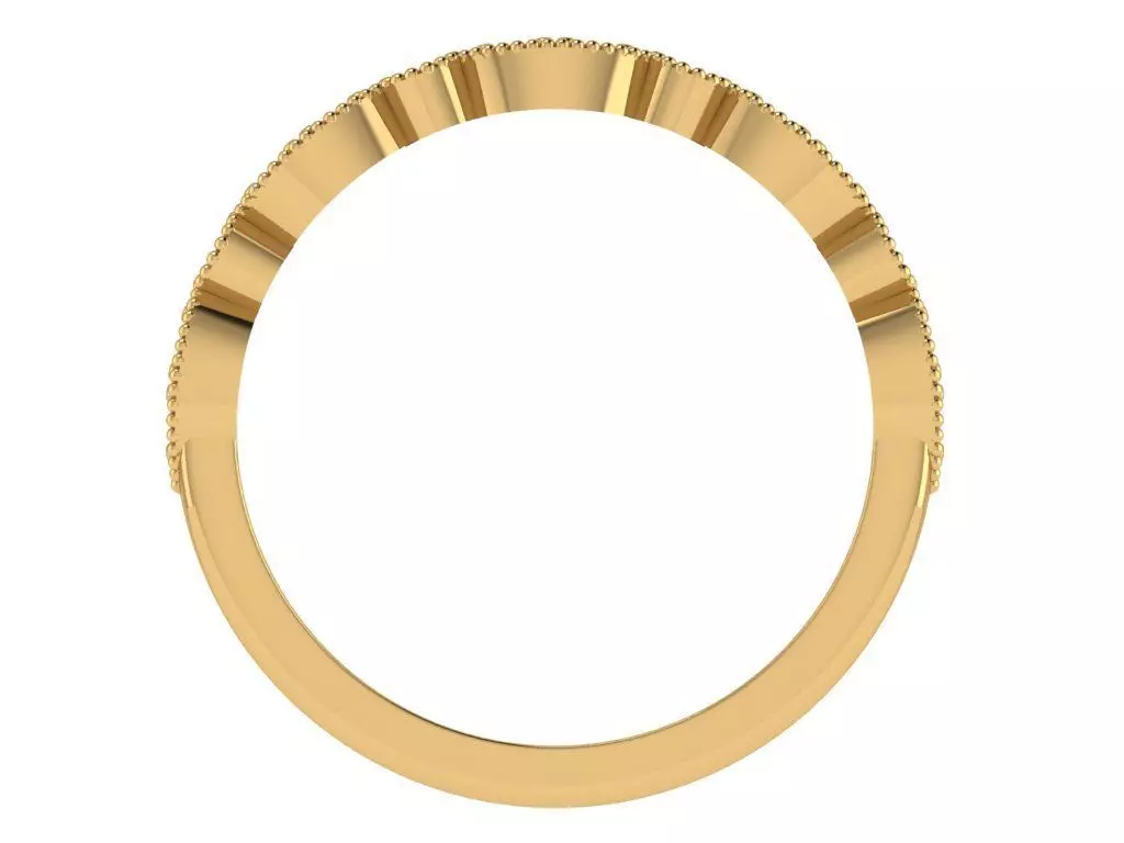 marquise round matching wedding band 3D print model_2