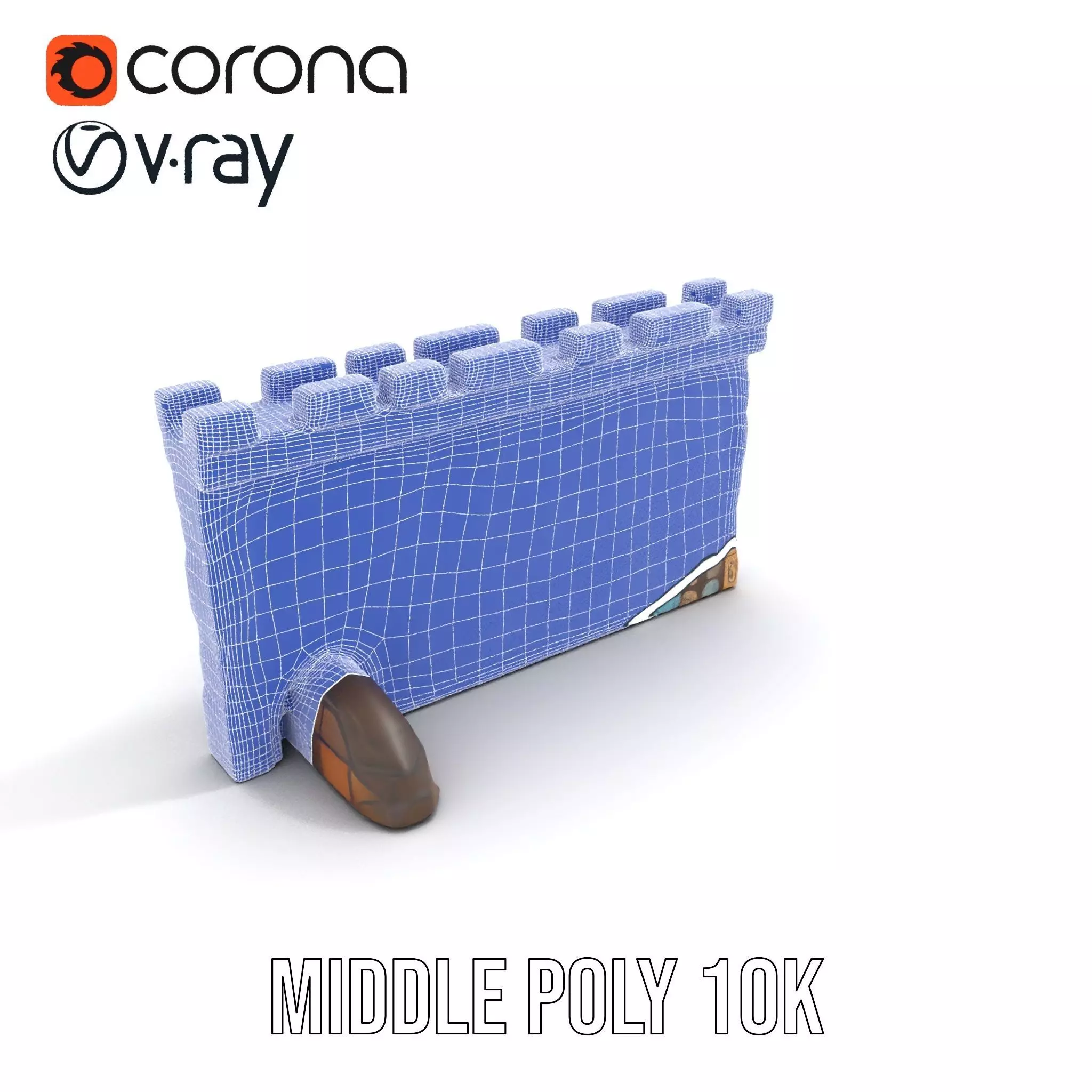 Colorful Stone Wall model pack Low-poly 3D model_11