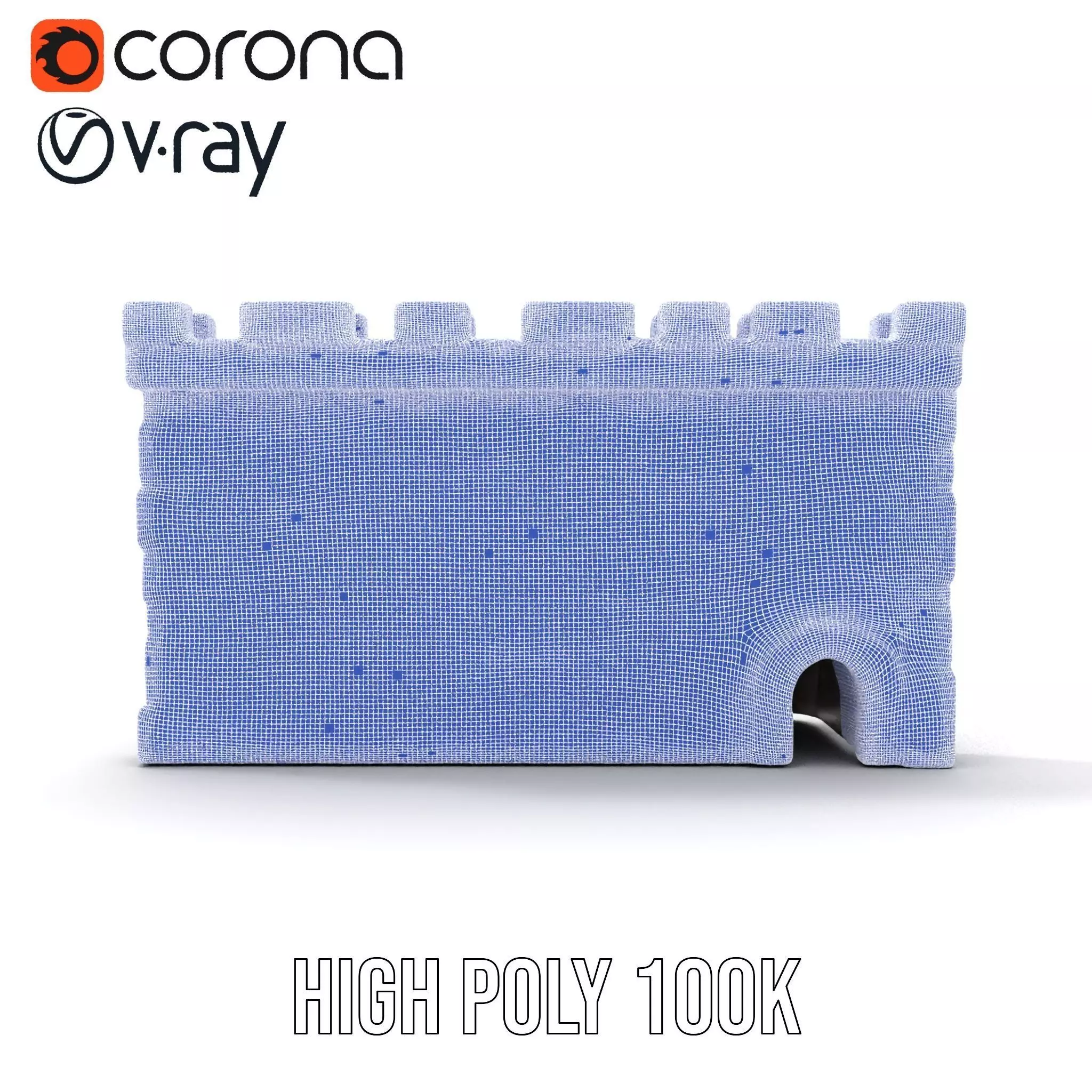 Colorful Stone Wall model pack Low-poly 3D model_34