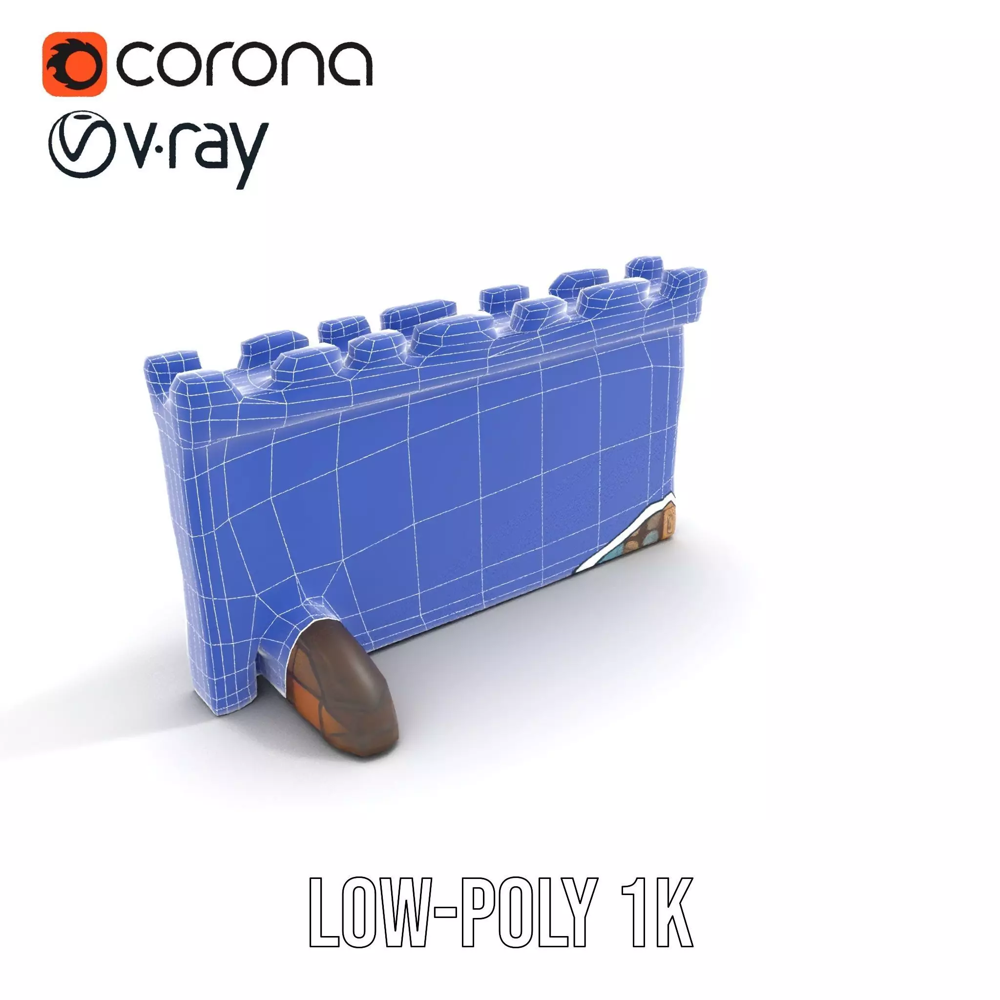 Colorful Stone Wall model pack Low-poly 3D model_14