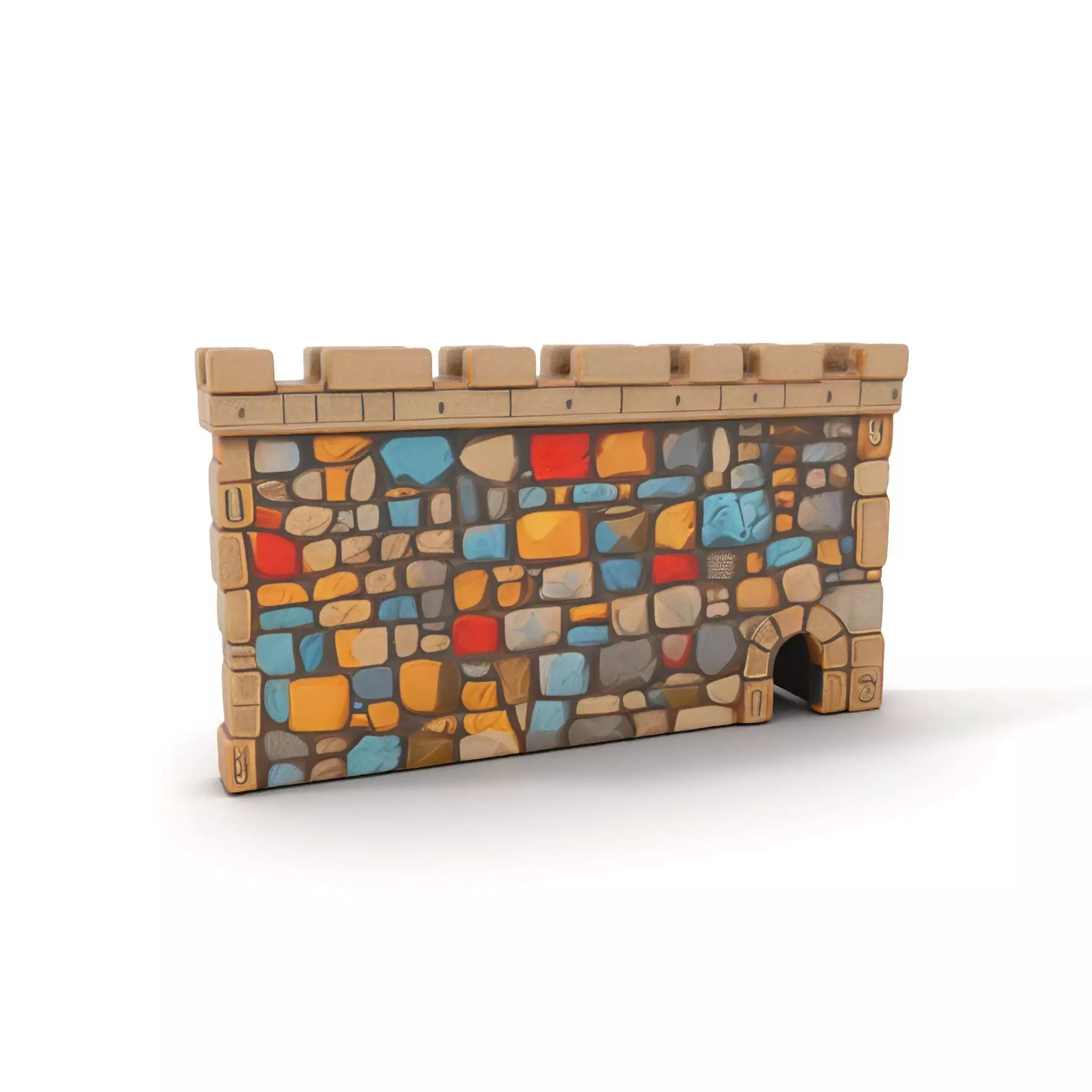 Colorful Stone Wall model pack Low-poly 3D model_0