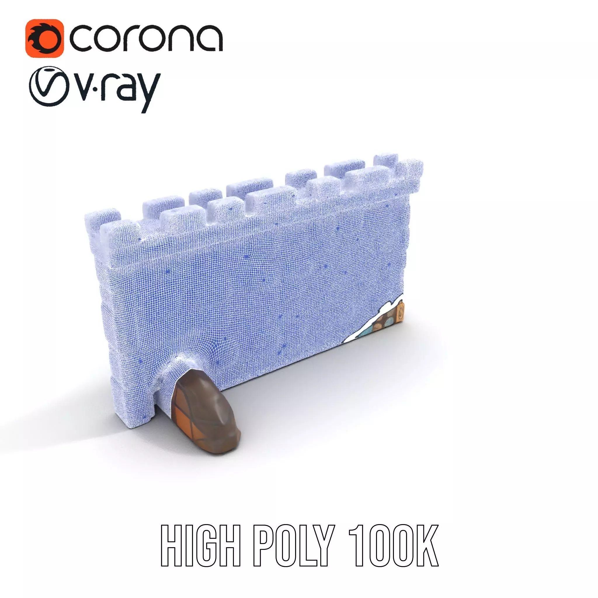 Colorful Stone Wall model pack Low-poly 3D model_25