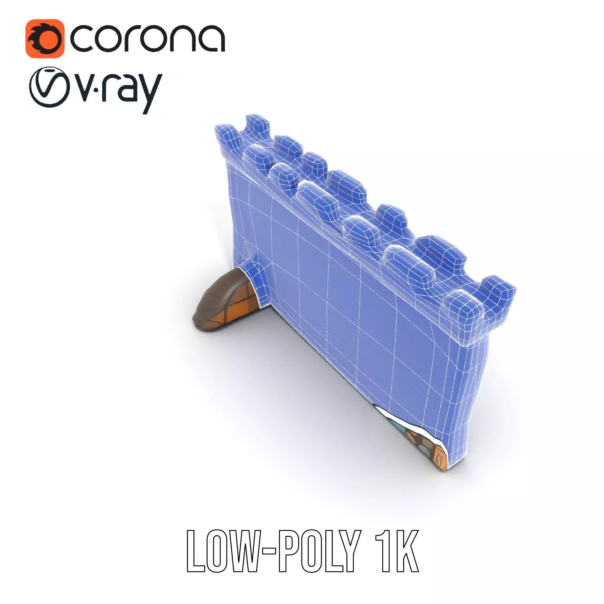 Colorful Stone Wall model pack Low-poly 3D model_27