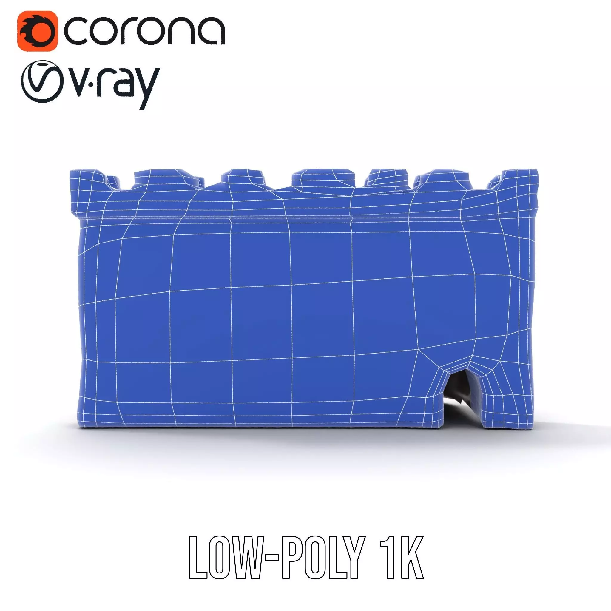 Colorful Stone Wall model pack Low-poly 3D model_30