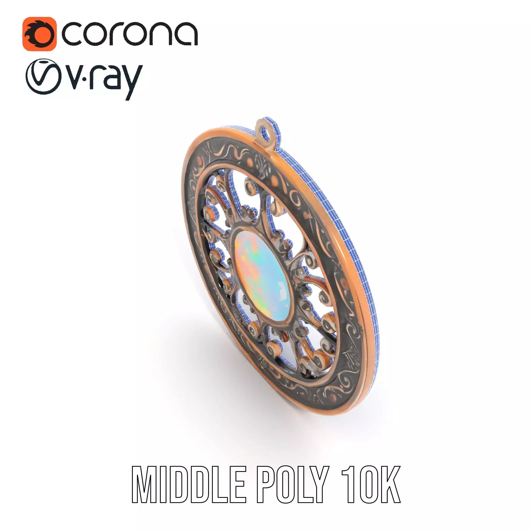 Elegant Opal Pendant model pack Texture_14