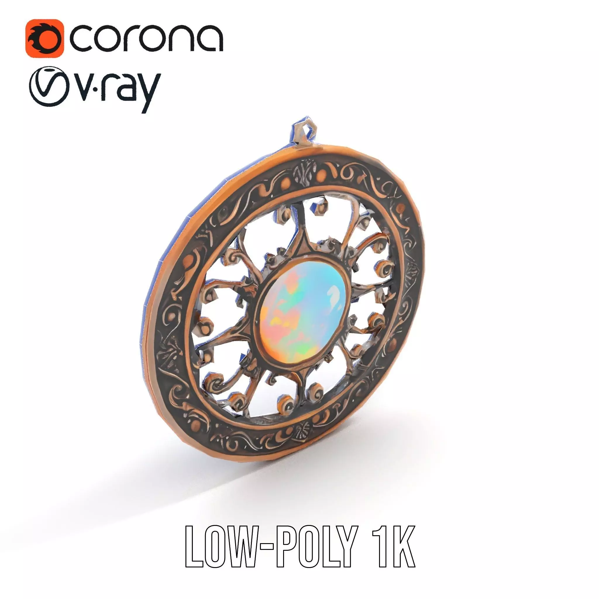 Elegant Opal Pendant model pack Texture_17