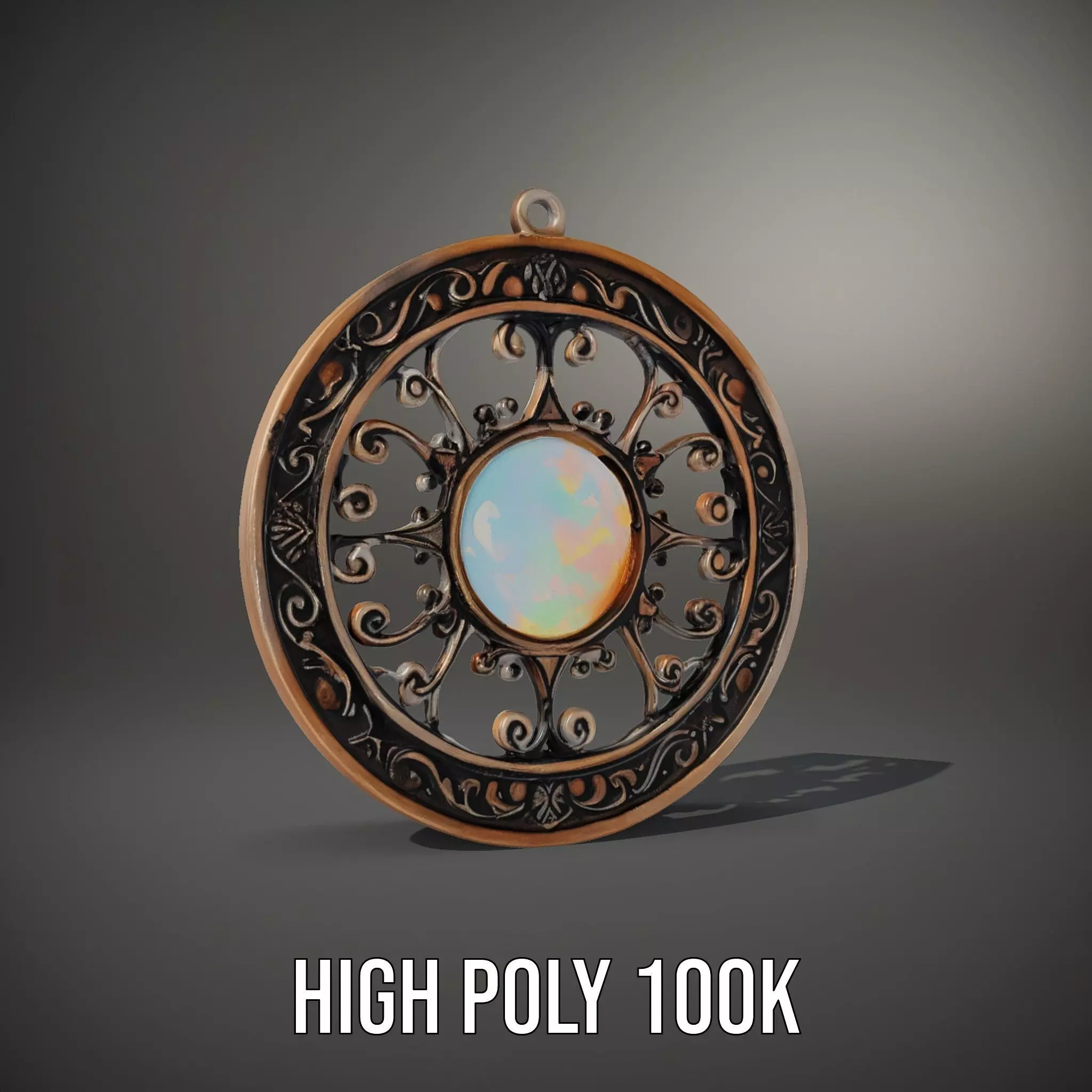 Elegant Opal Pendant model pack Texture_8