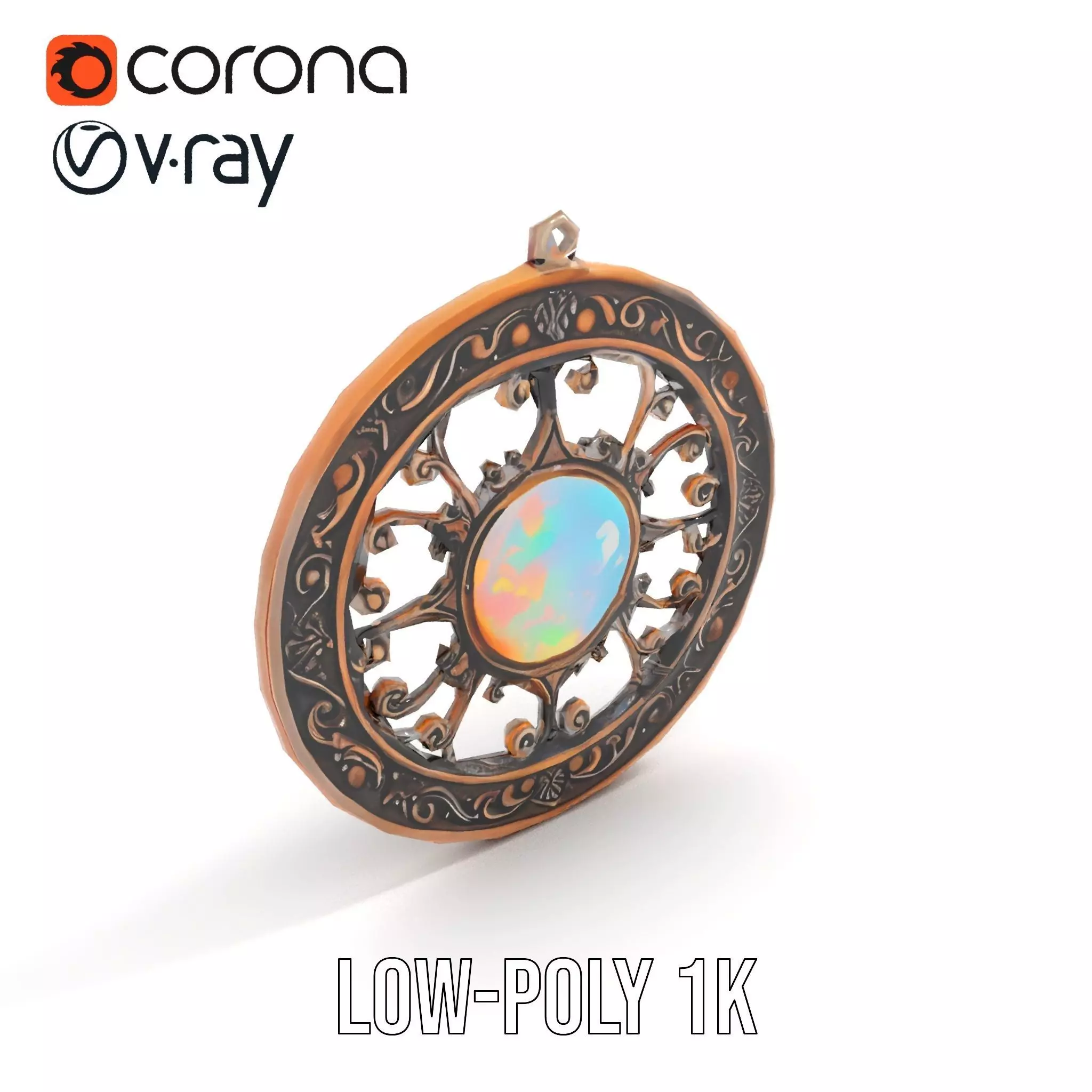 Elegant Opal Pendant model pack Texture_12