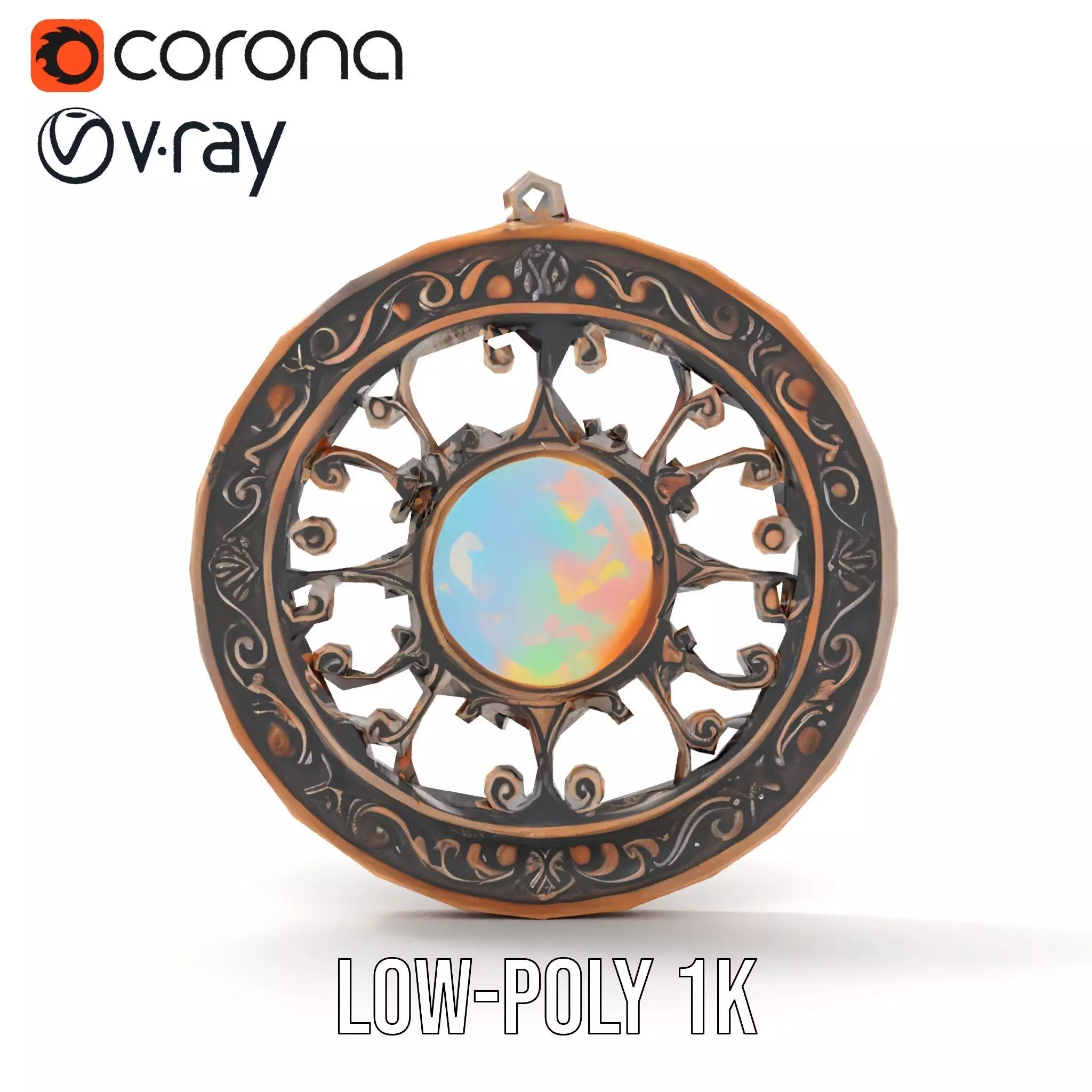 Elegant Opal Pendant model pack Texture_30