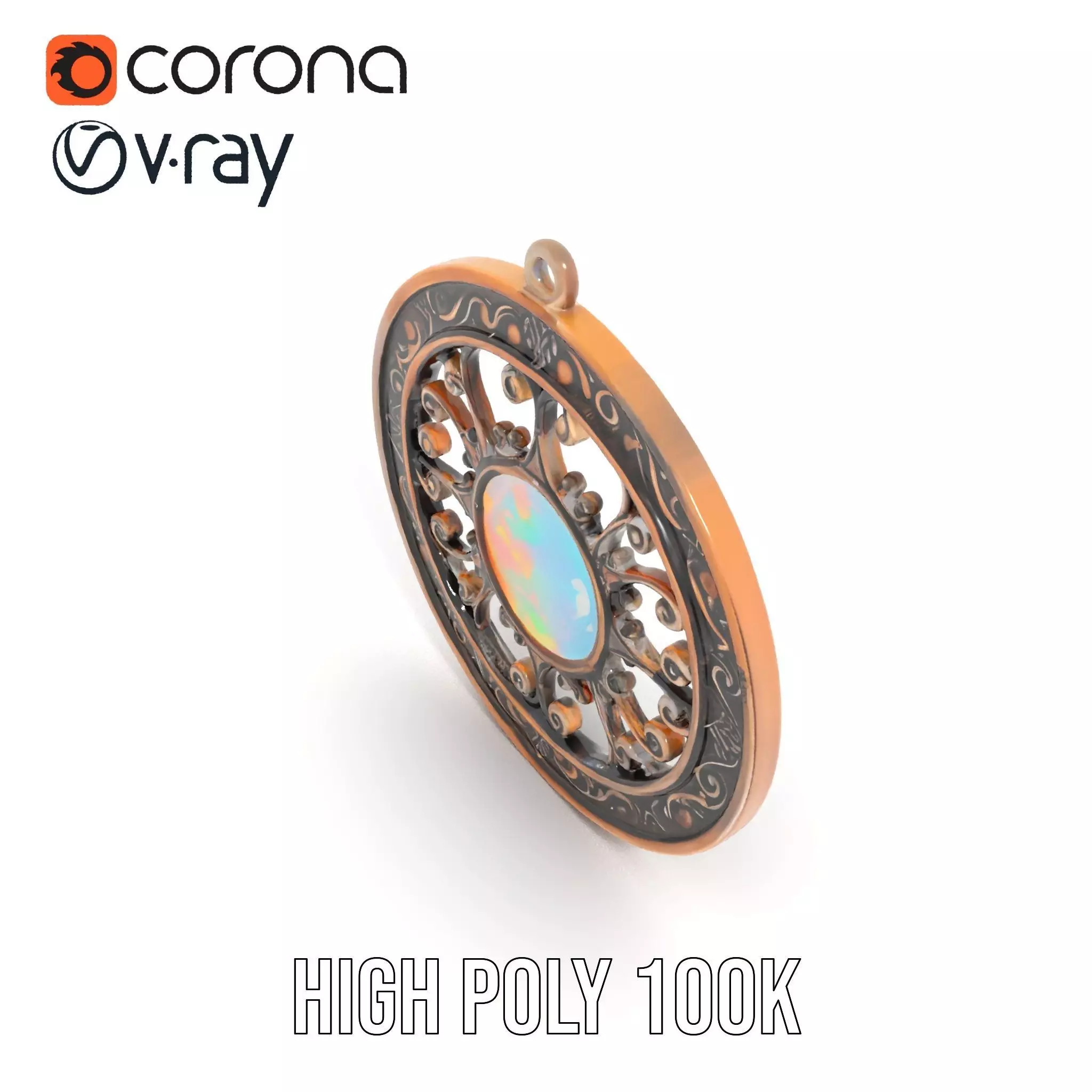 Elegant Opal Pendant model pack Texture_20