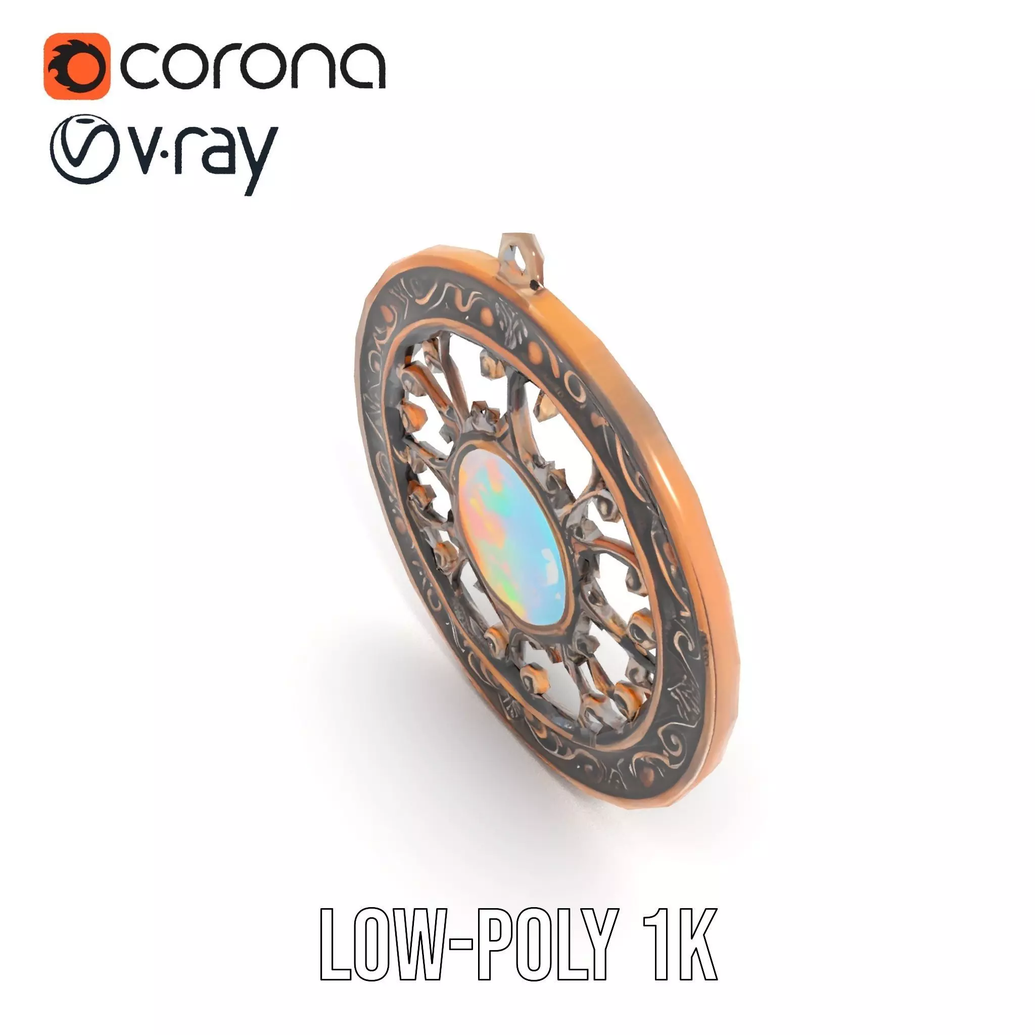 Elegant Opal Pendant model pack Texture_15